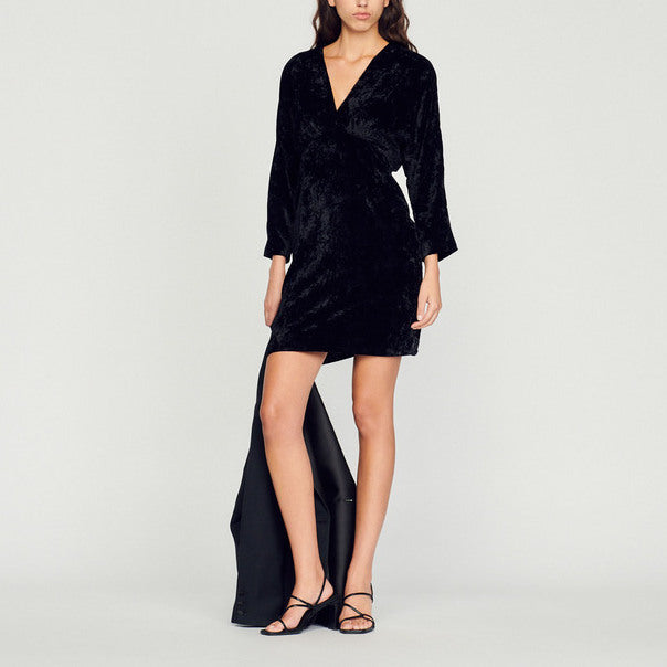 Robe courte en velours frappé Sandro seconde main