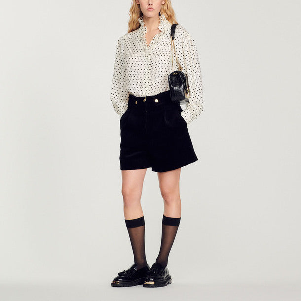 Chemise fluide à imprimé mini pois Sandro seconde main