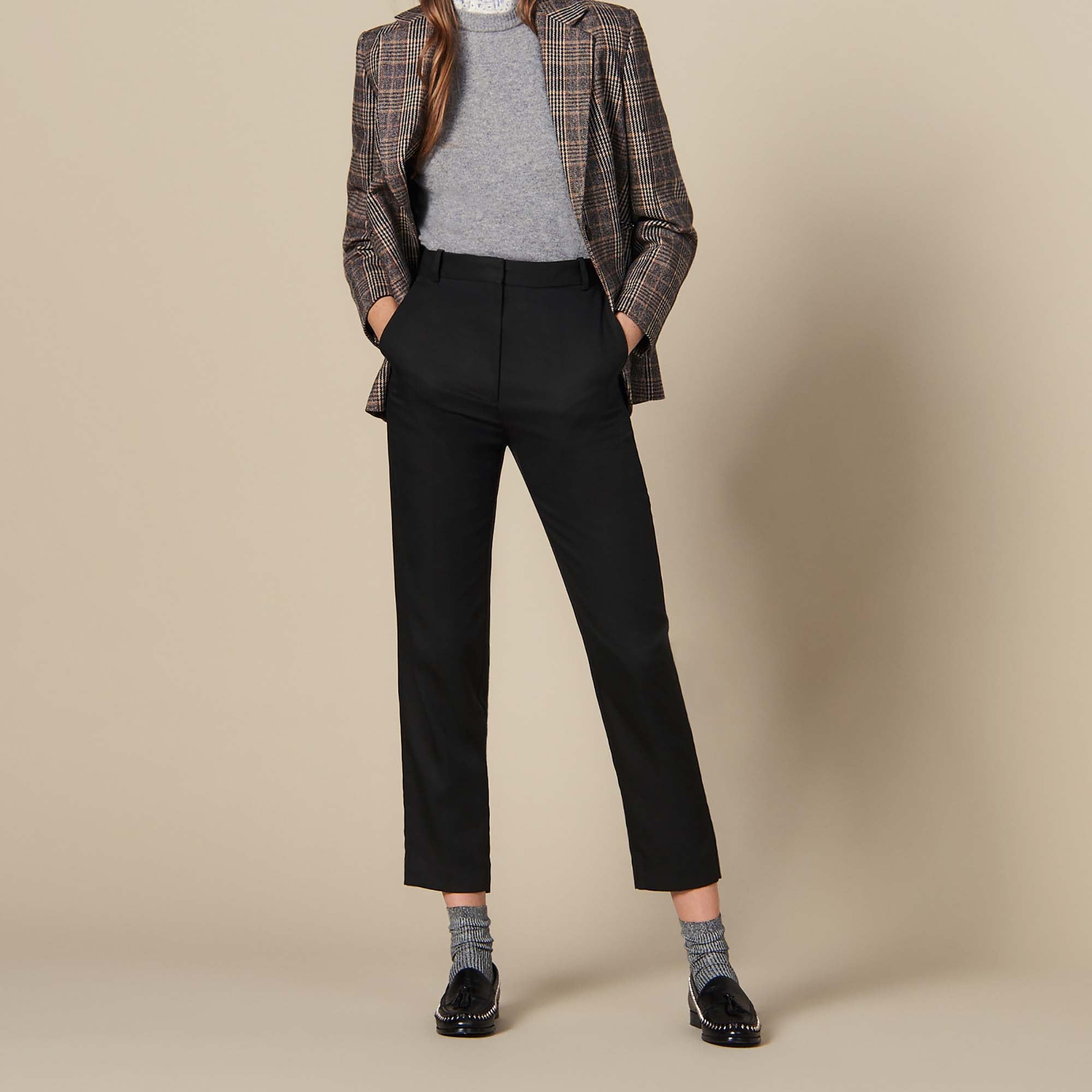 Pantalon cintré avec plis nervurés Sandro seconde main