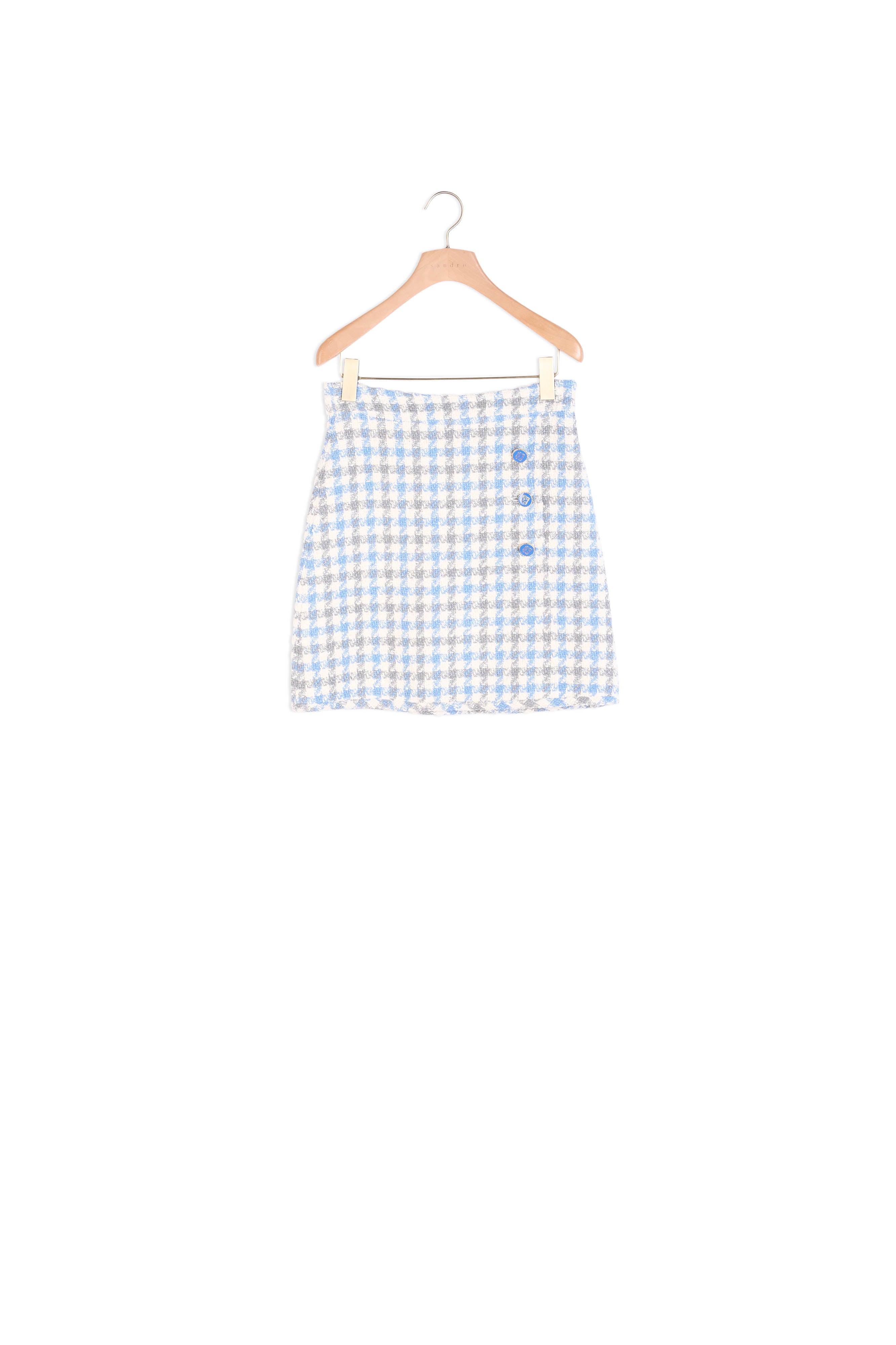 Jupe courte en tweed pied de coq Sandro seconde main