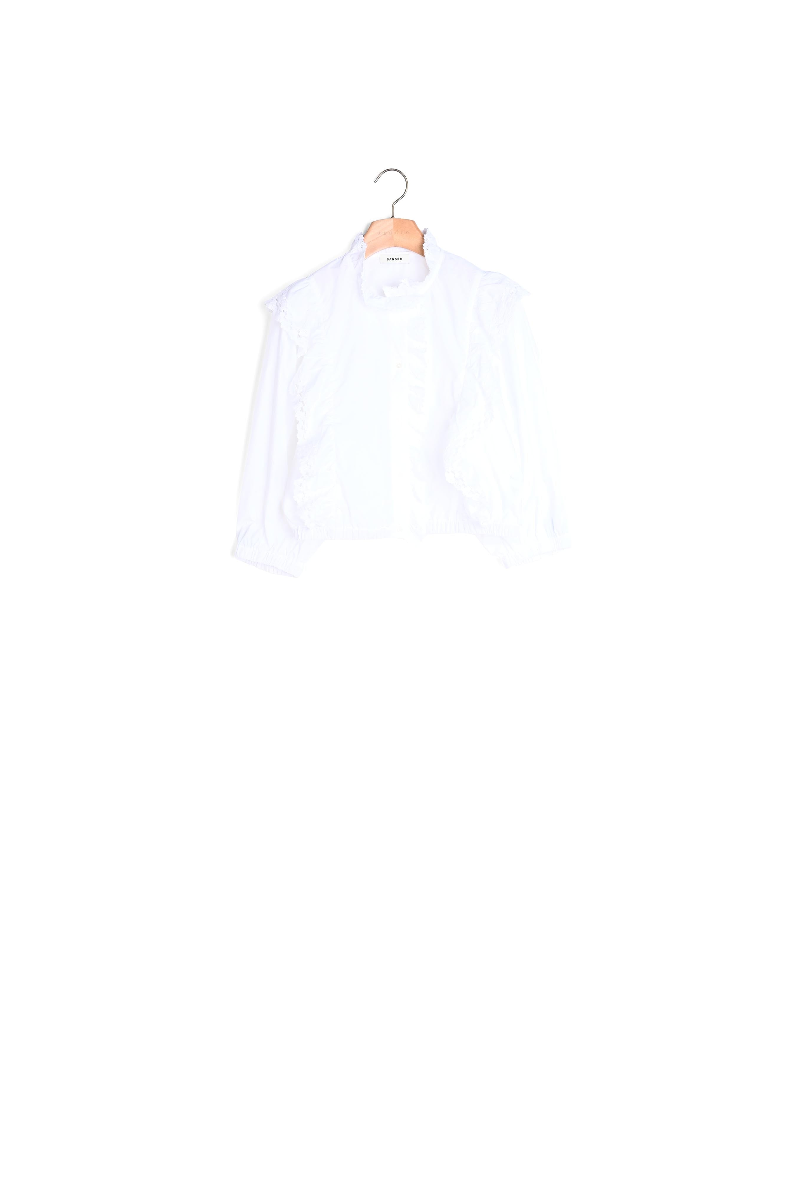Blouse à volants et dentelle Sandro seconde main