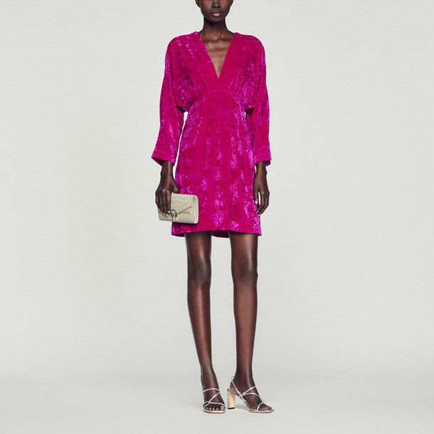 Robe courte en velours frappé Sandro seconde main
