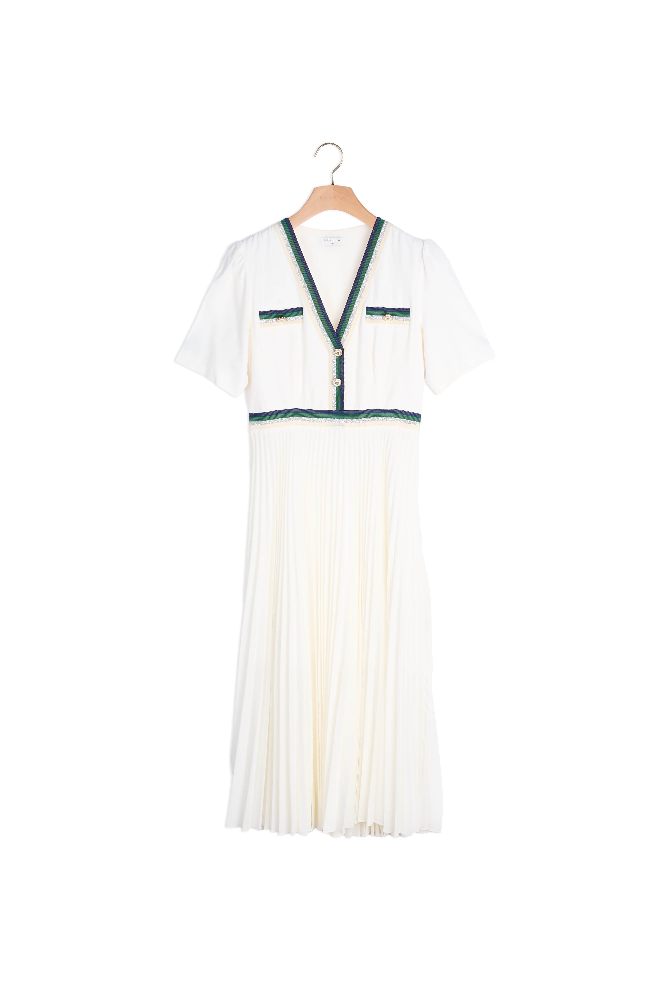 Robe longue plissée à manches courtes Sandro seconde main
