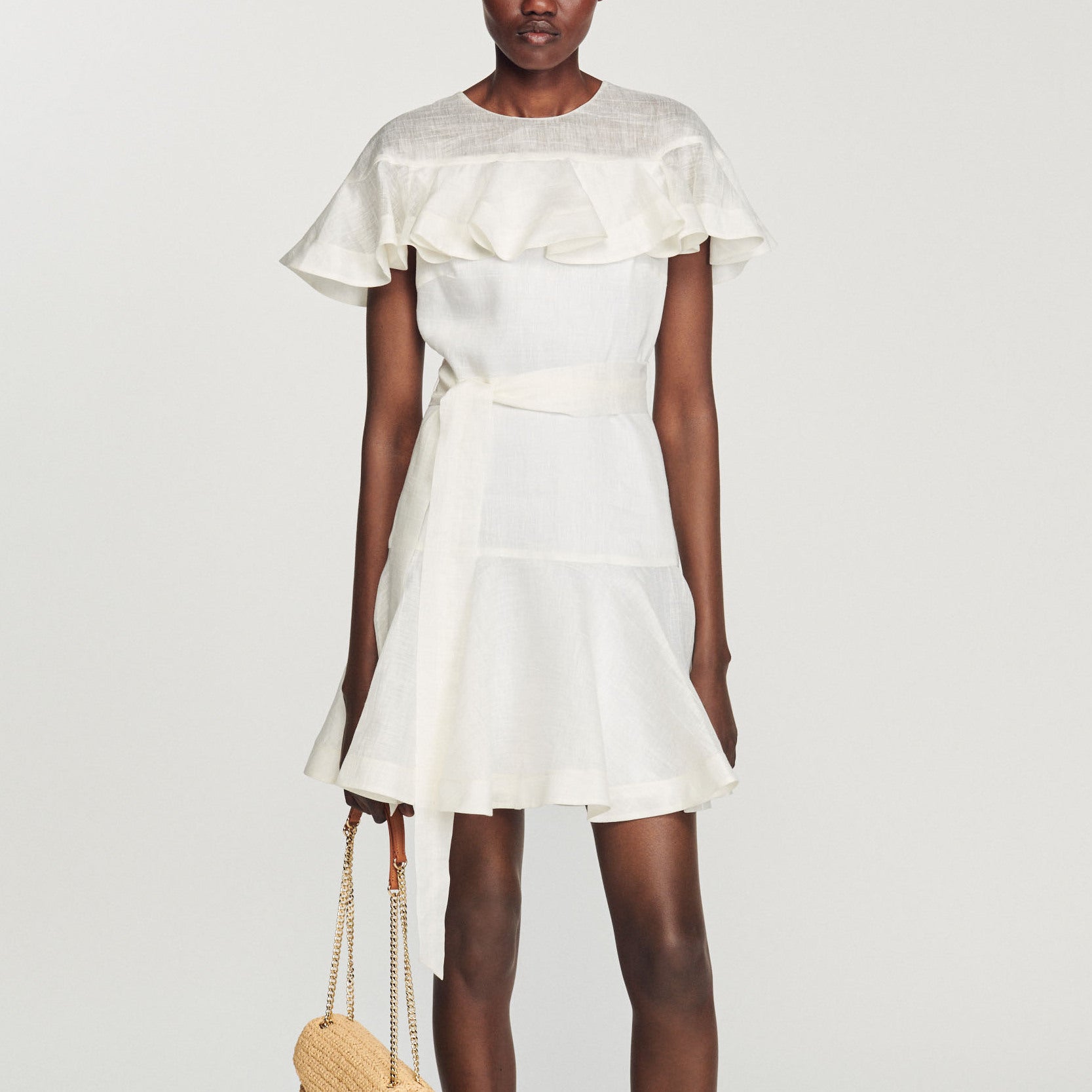 Robe courte à volant Sandro seconde main