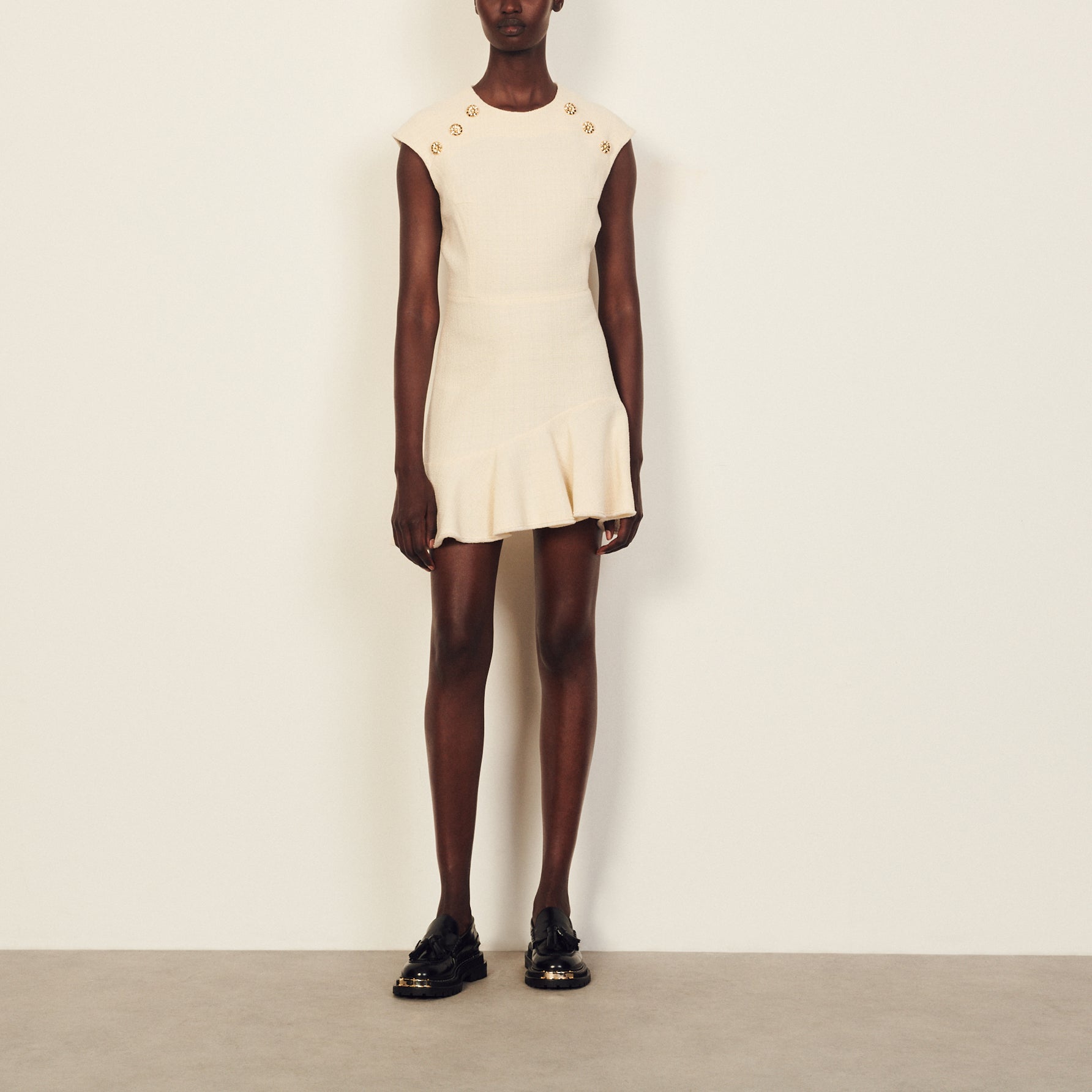 Robe courte en tweed Sandro seconde main