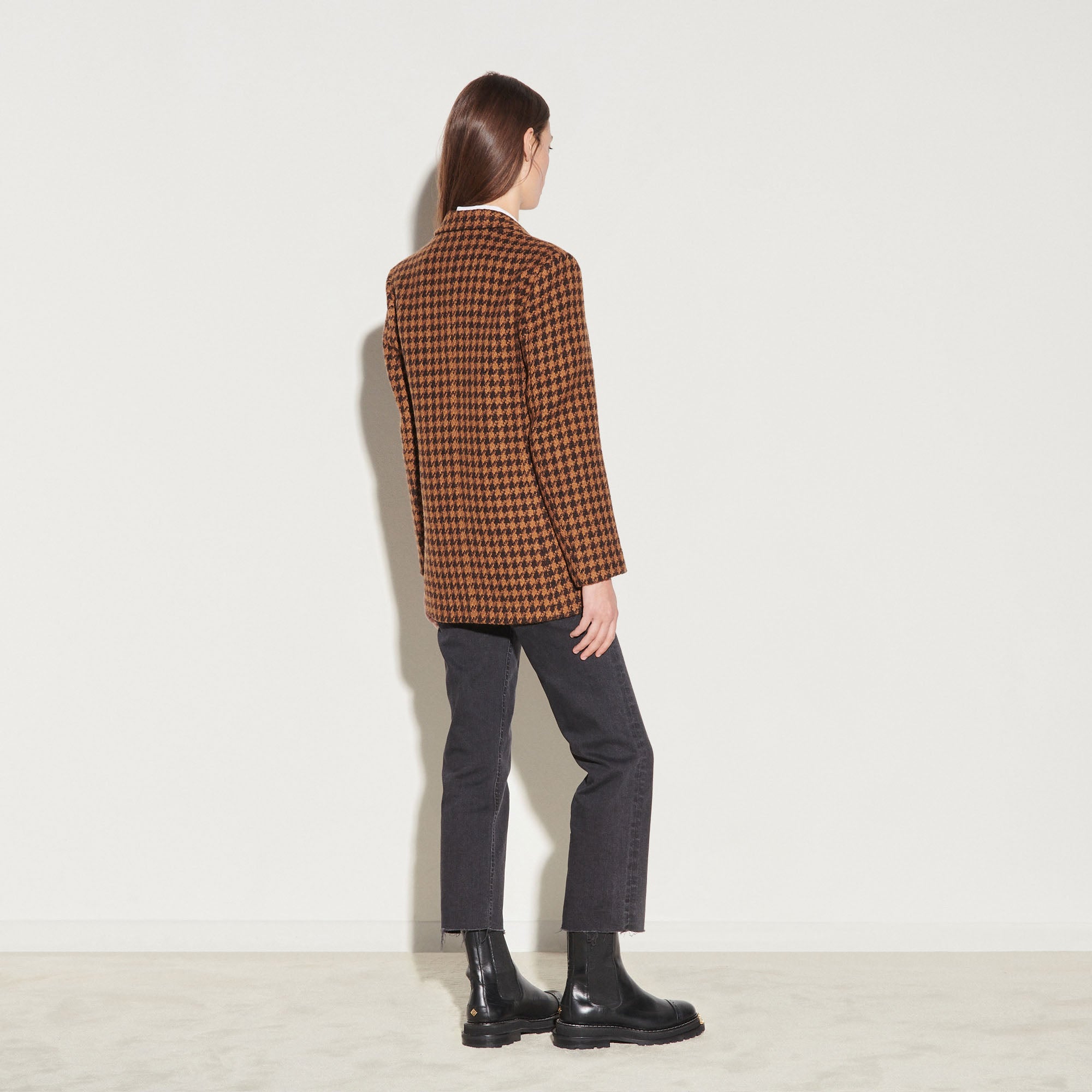 Veste de tailleur tissu pied de coq Sandro seconde main