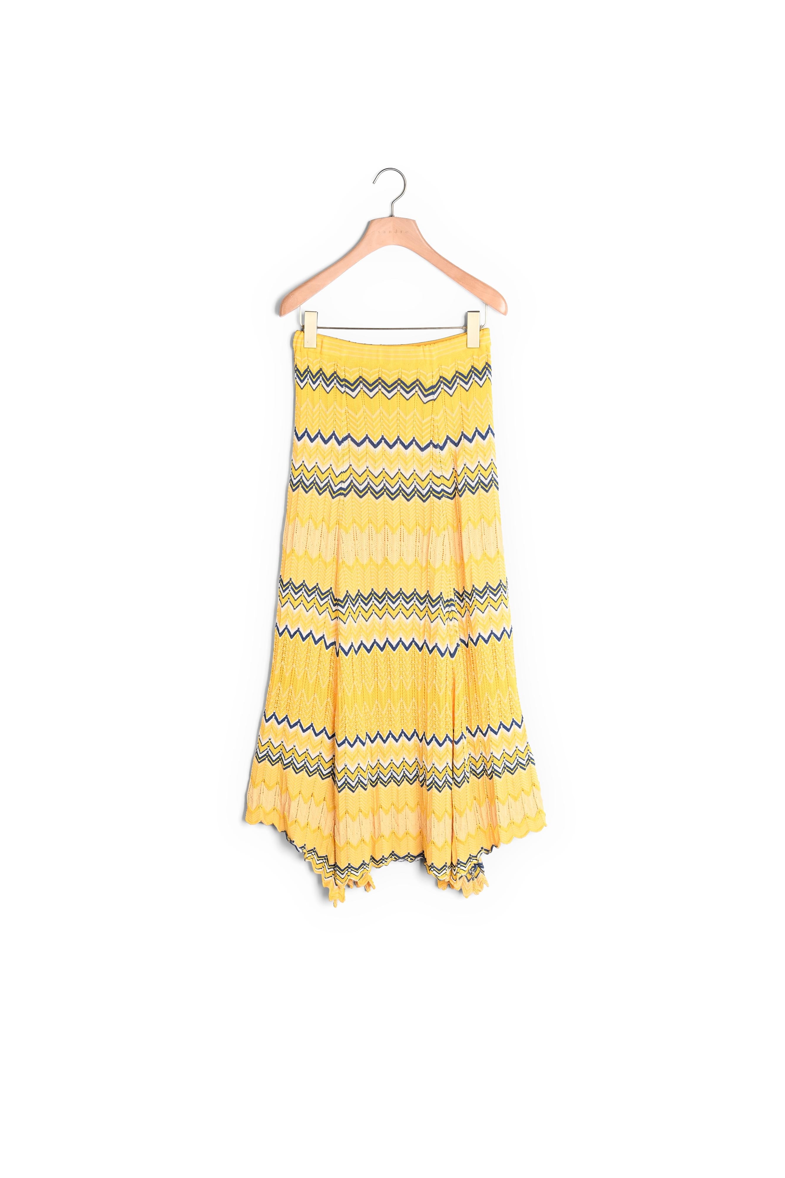 Jupe longue en Maille imprimée zigzag Sandro seconde main