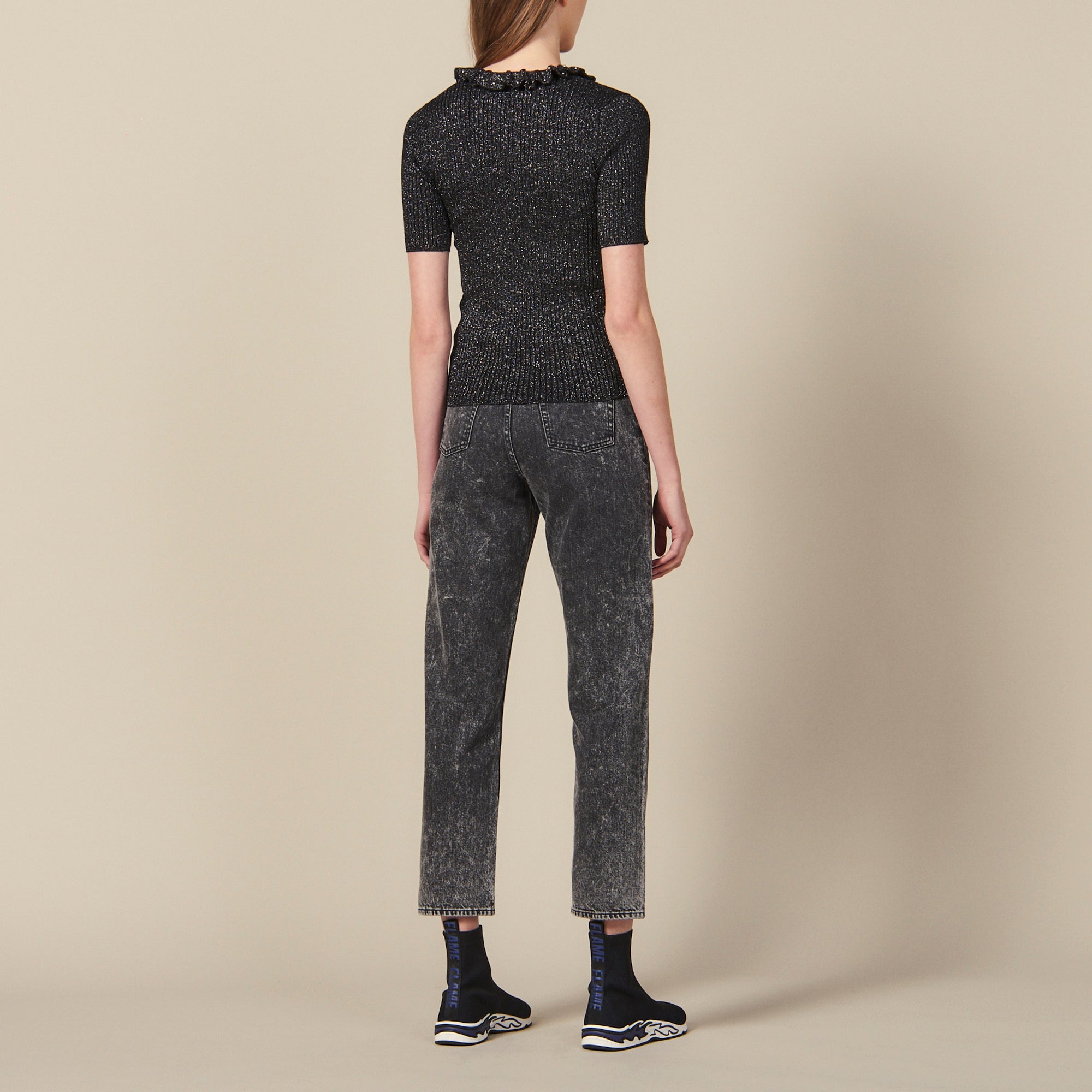 Pull à manches courtes en Maille lurex Sandro seconde main