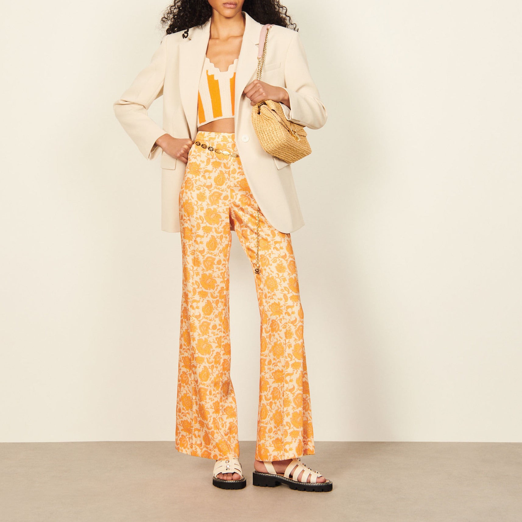 Pantalon fluide imprimé Sandro seconde main