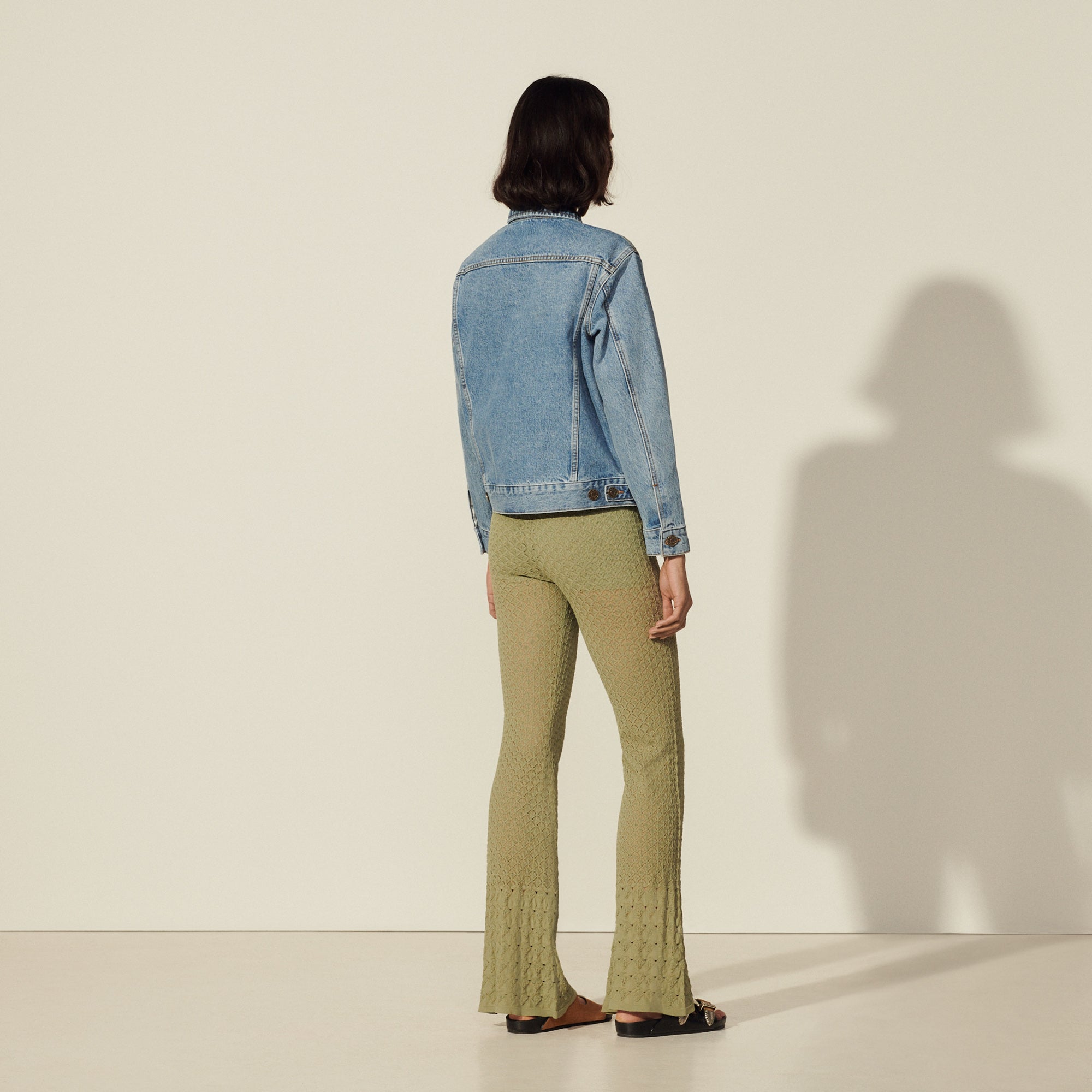 Veste en Jean à doublure imprimée Sandro seconde main
