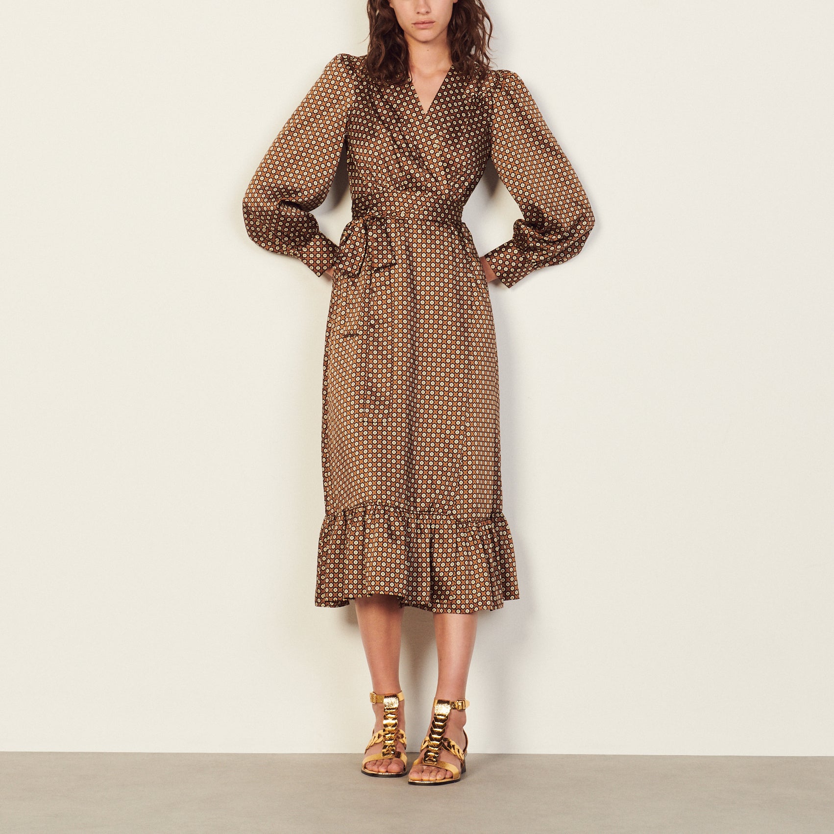 Robe Marron / Noir Sandro seconde main