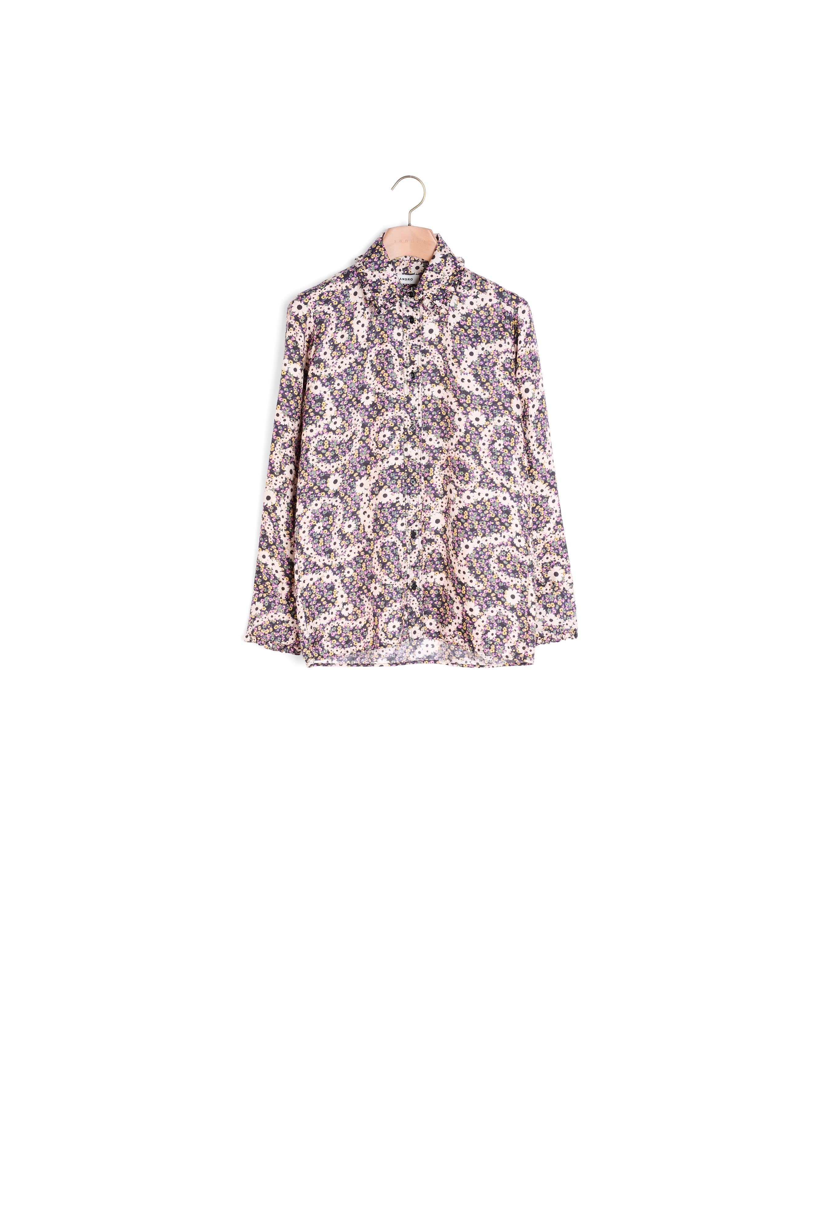 Chemise en soie imprimé fleurs Sandro seconde main
