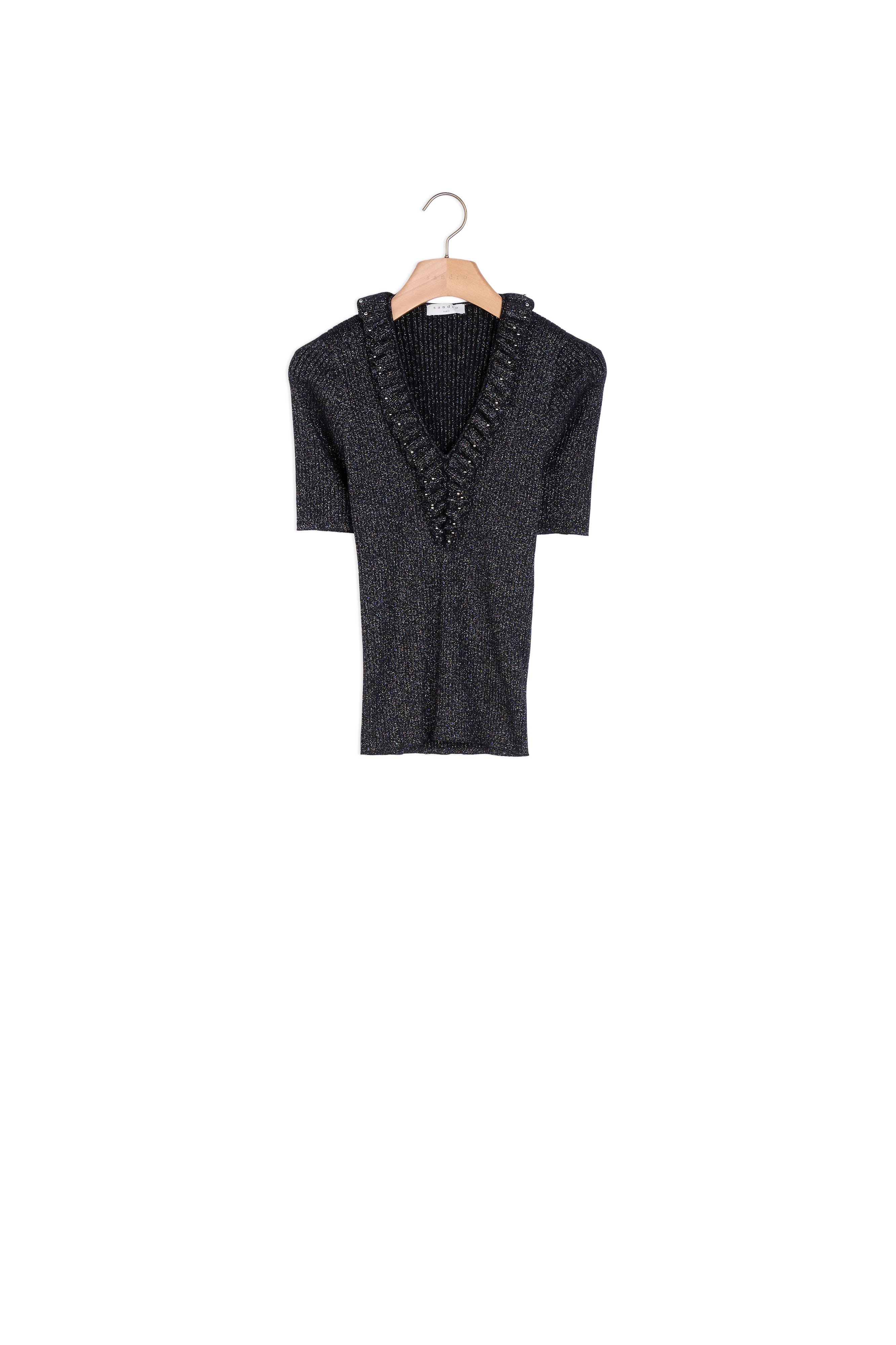Pull à manches courtes en maille lurex Sandro seconde main