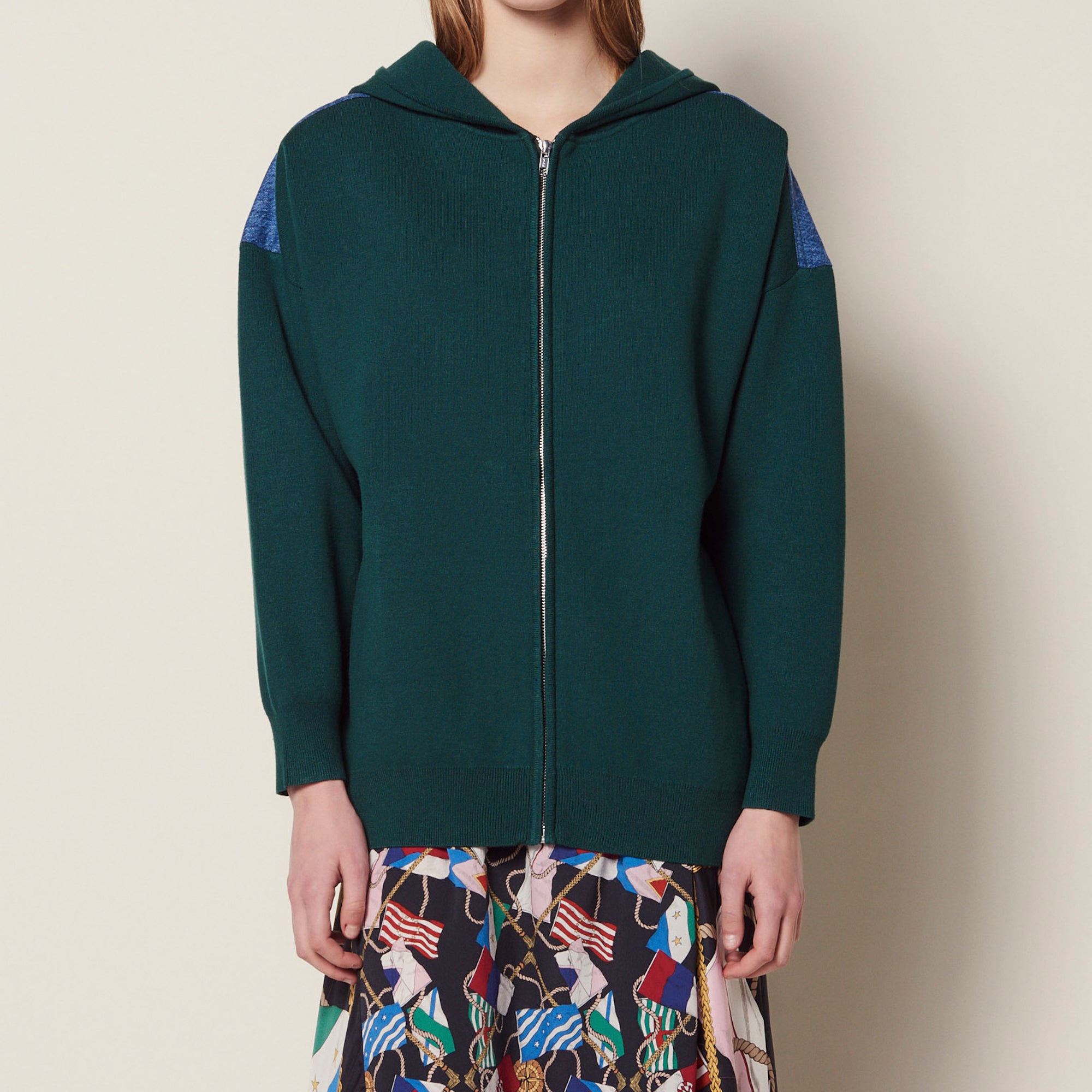 Cardigan hoodie bi-matière Sandro seconde main