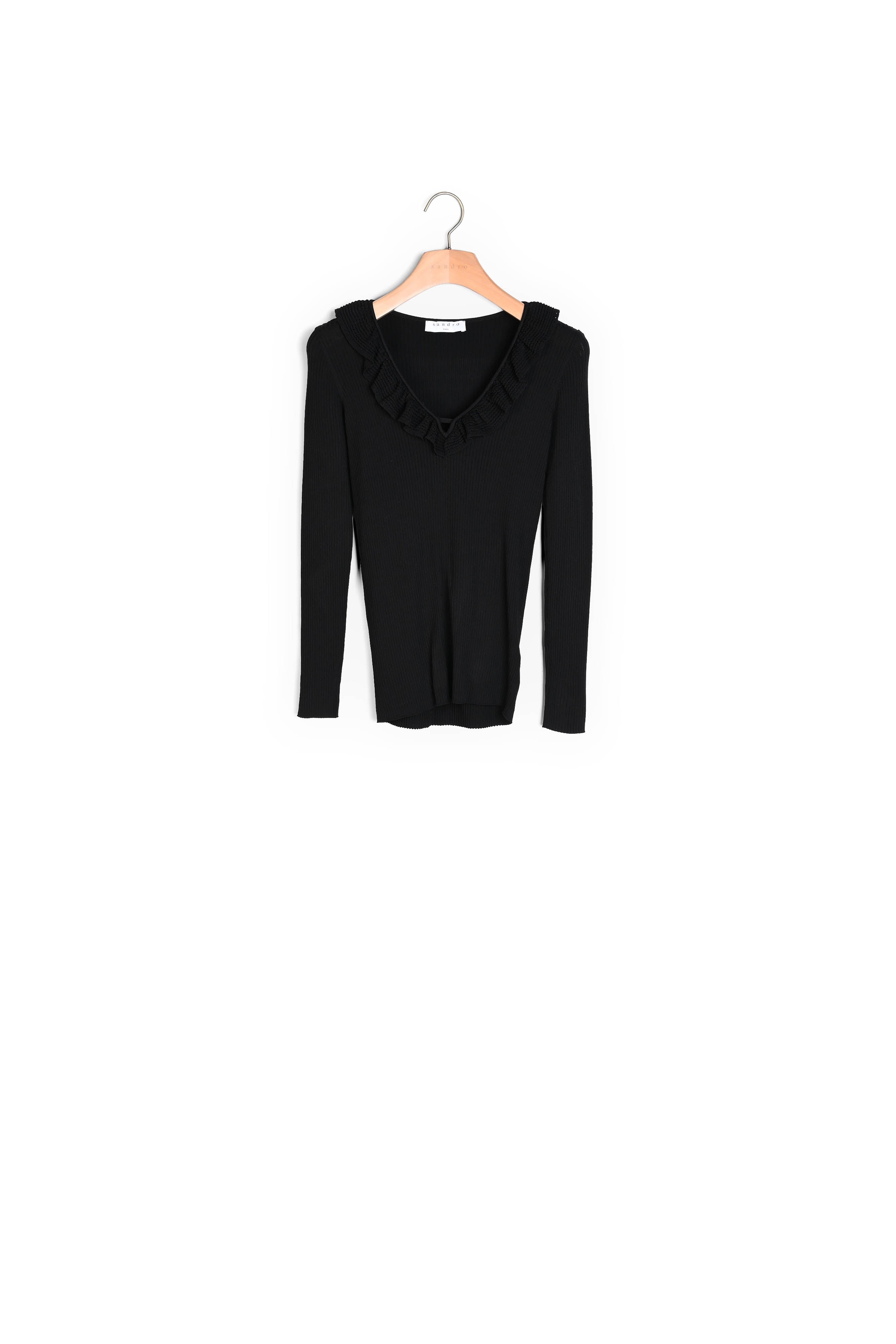 Pull Maille fine avec col volanté Sandro seconde main