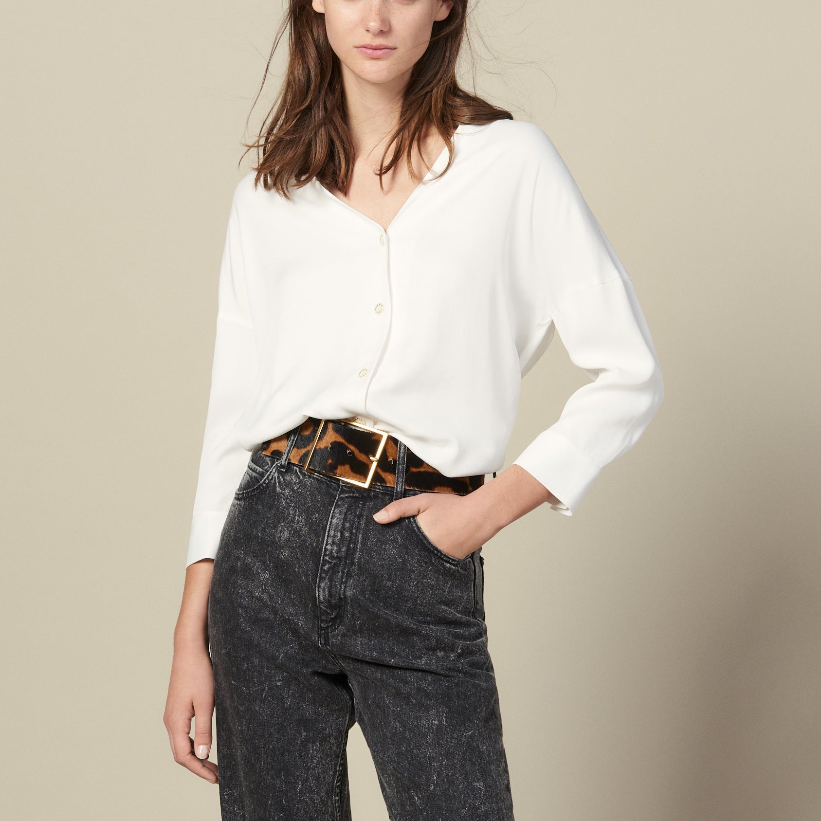 Chemise Ecrue Sandro seconde main