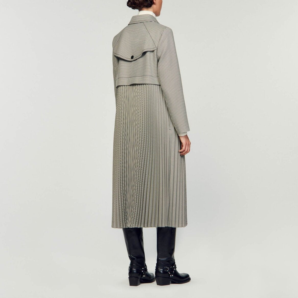 Trench pied-de-poule Sandro seconde main