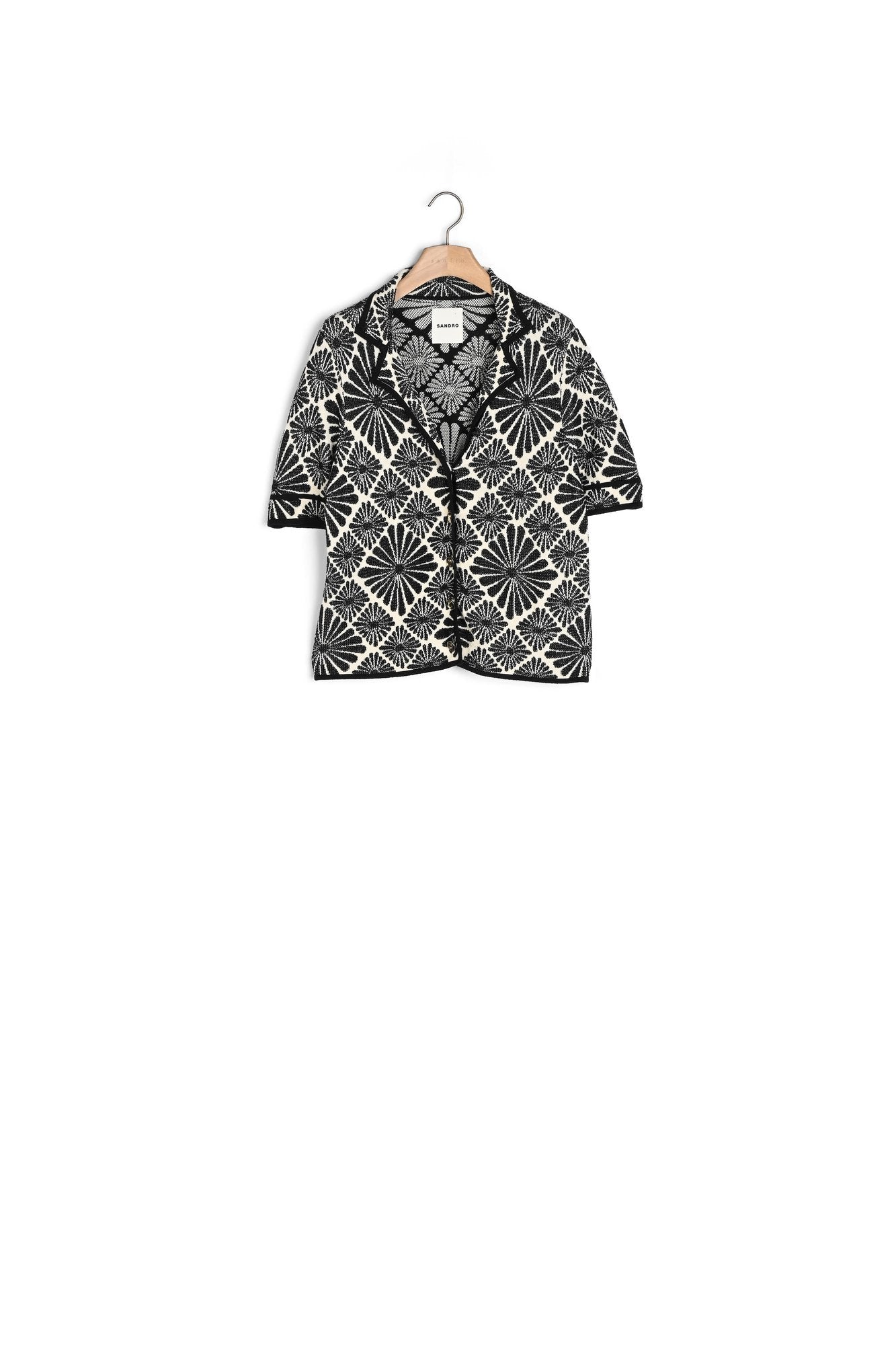 Cardigan jacquard fleurs Sandro seconde main