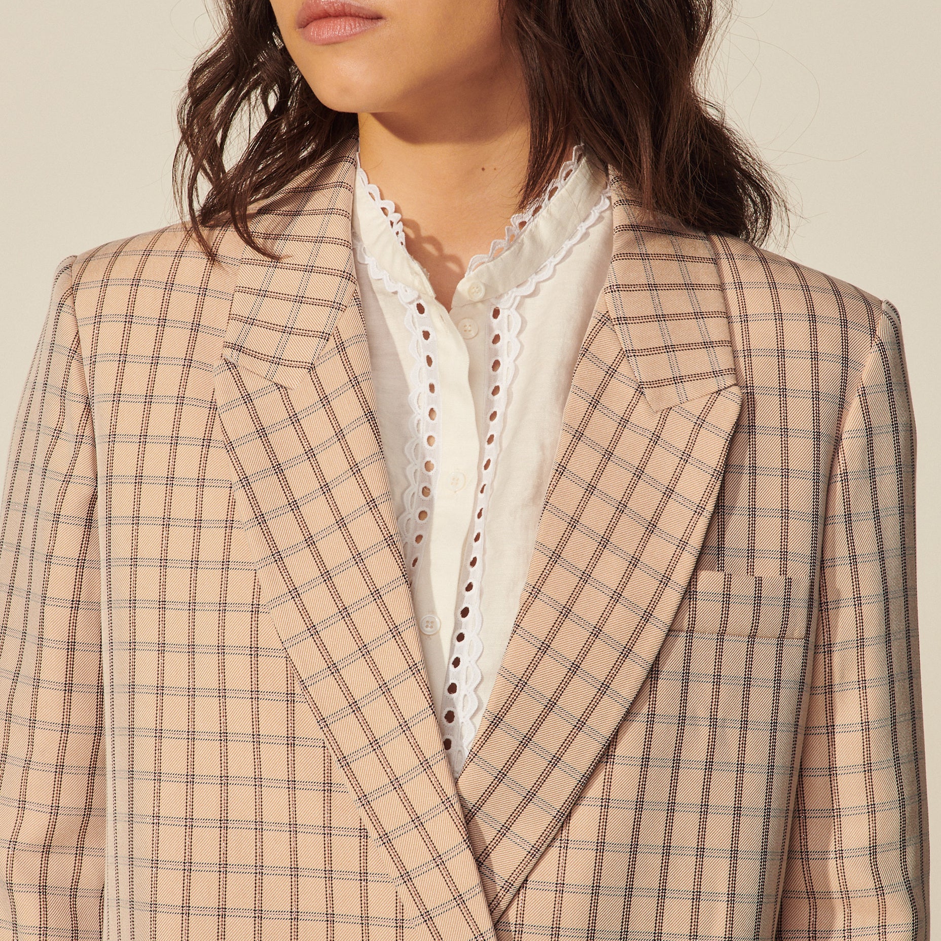 Veste de tailleur à carreaux lurex Sandro seconde main
