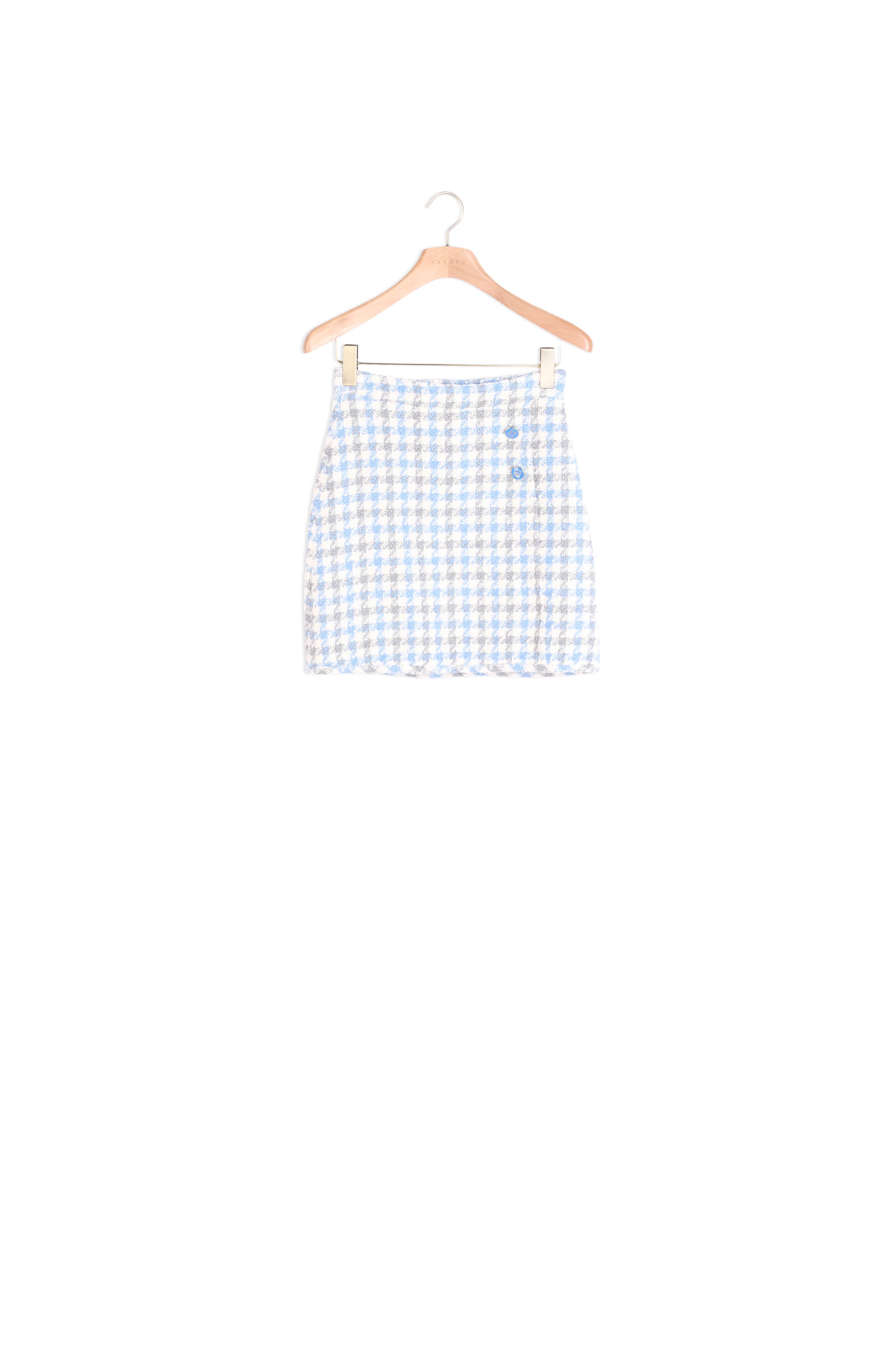 Jupe courte en tweed pied de coq Sandro seconde main