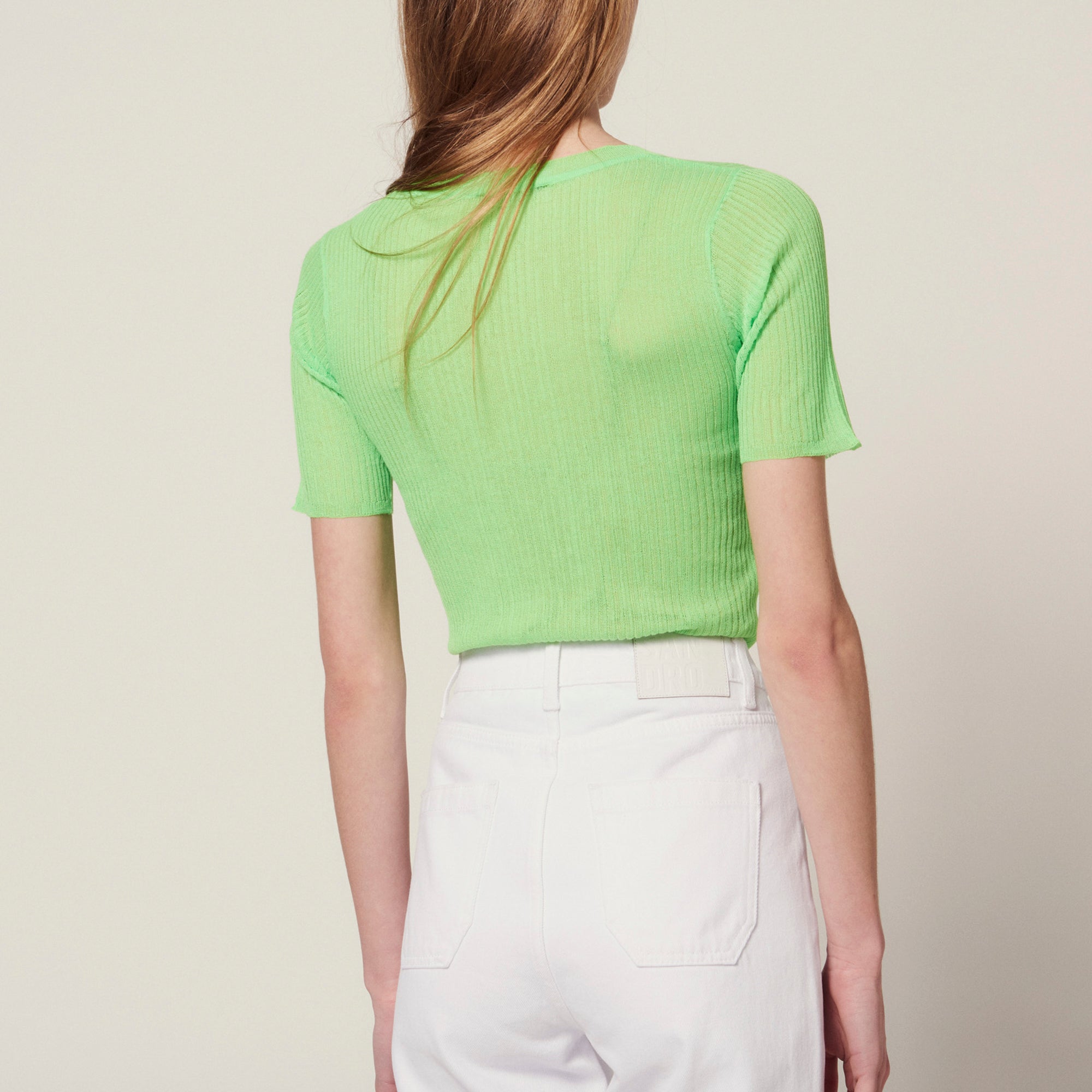 T-shirt fluo en Maille Sandro seconde main