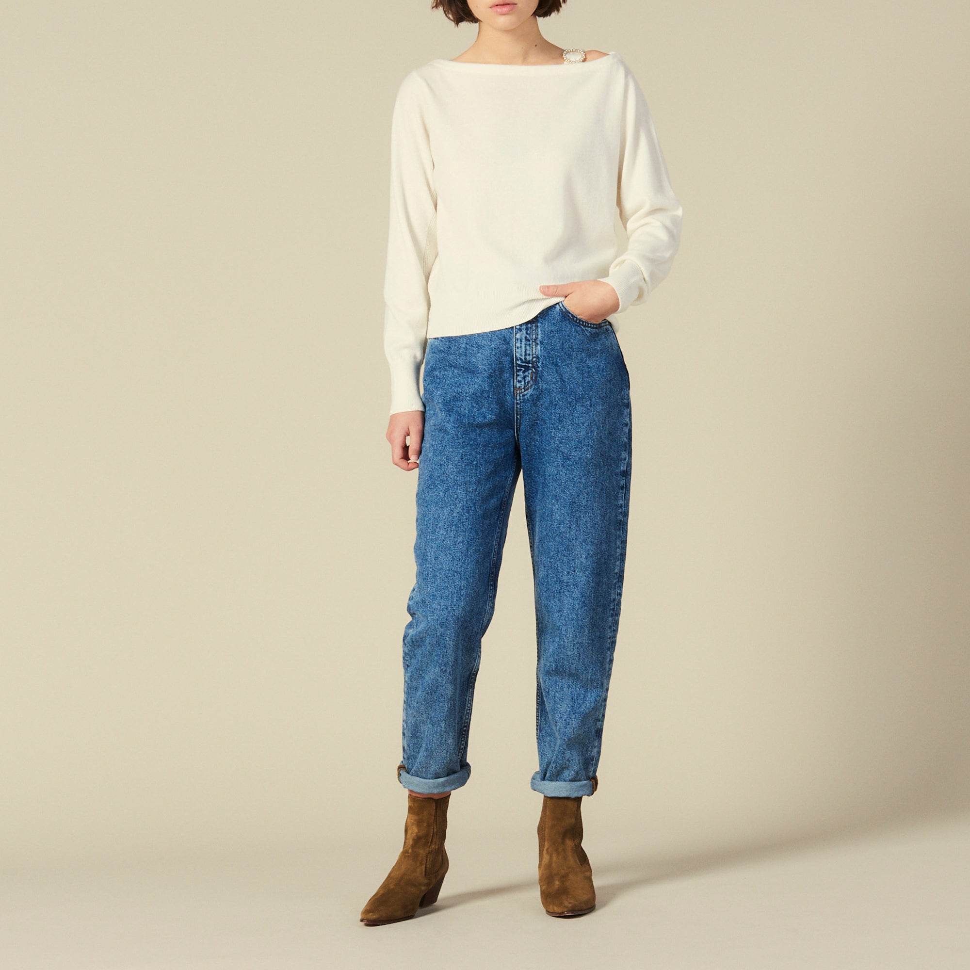 Pull à encolure bateau et boucle bijou Sandro seconde main
