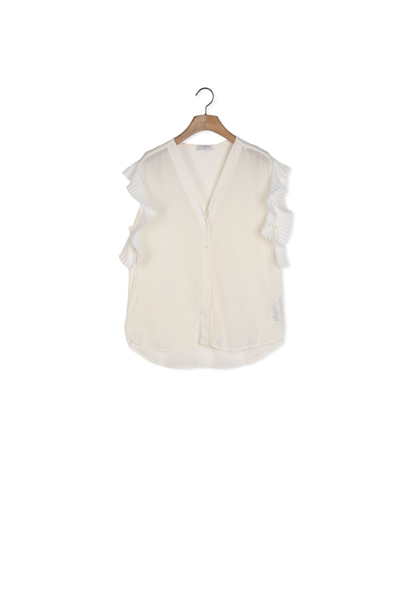 Chemise en soie avec volant plissé Sandro seconde main