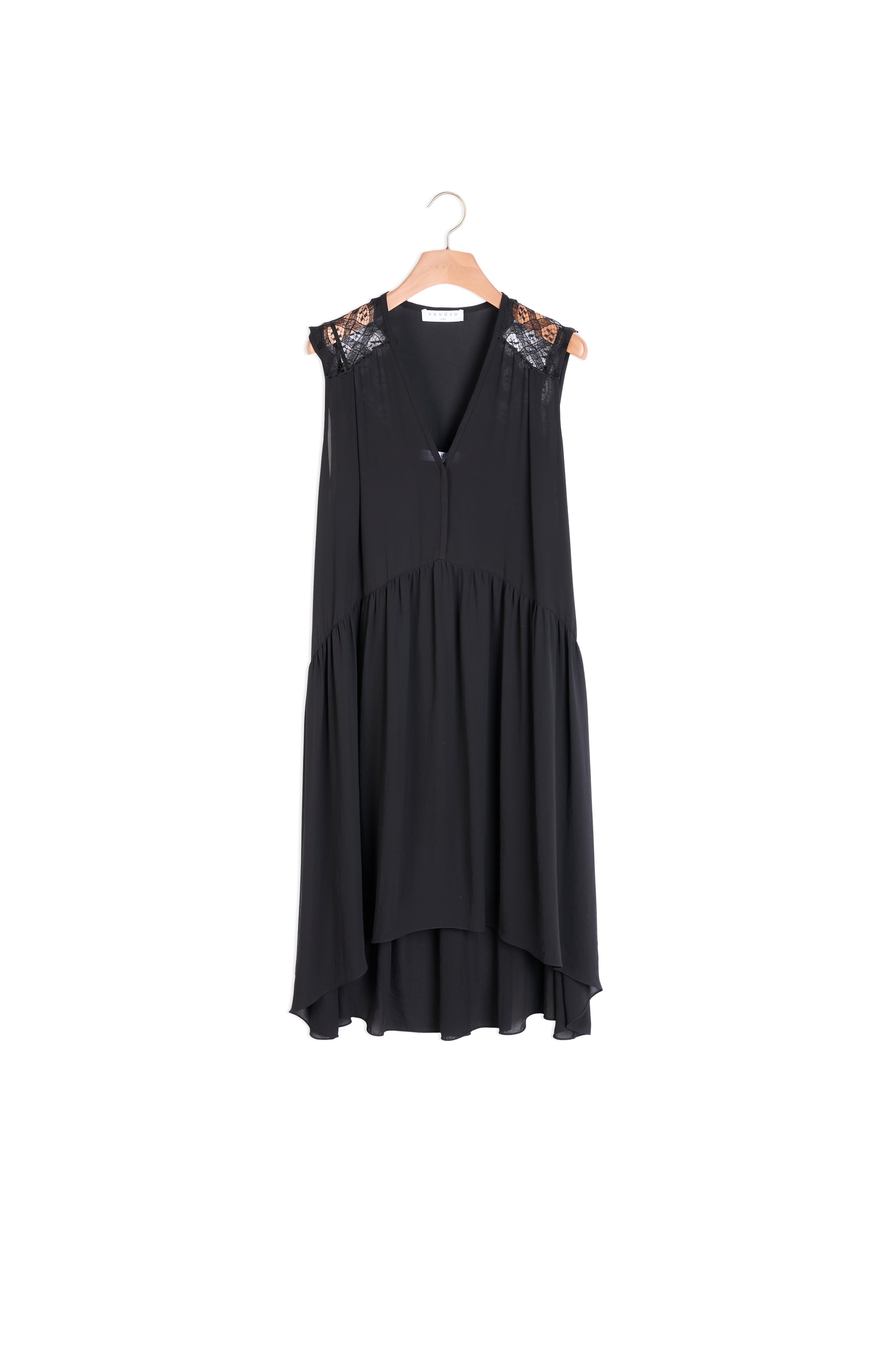 Robe fluide avec insert de dentelle Sandro seconde main