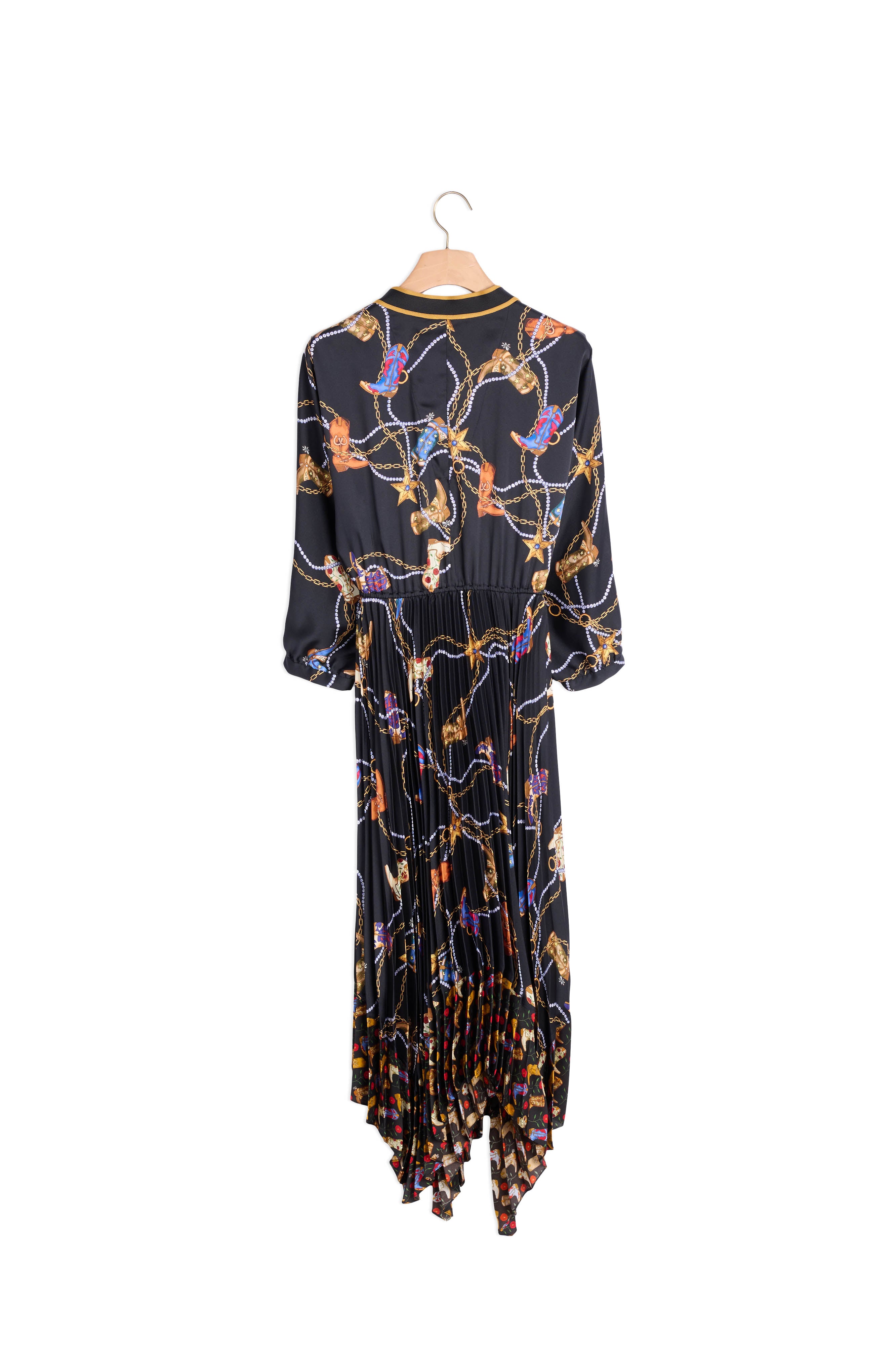 Robe longue en imprimé à jupe plissée Sandro seconde main