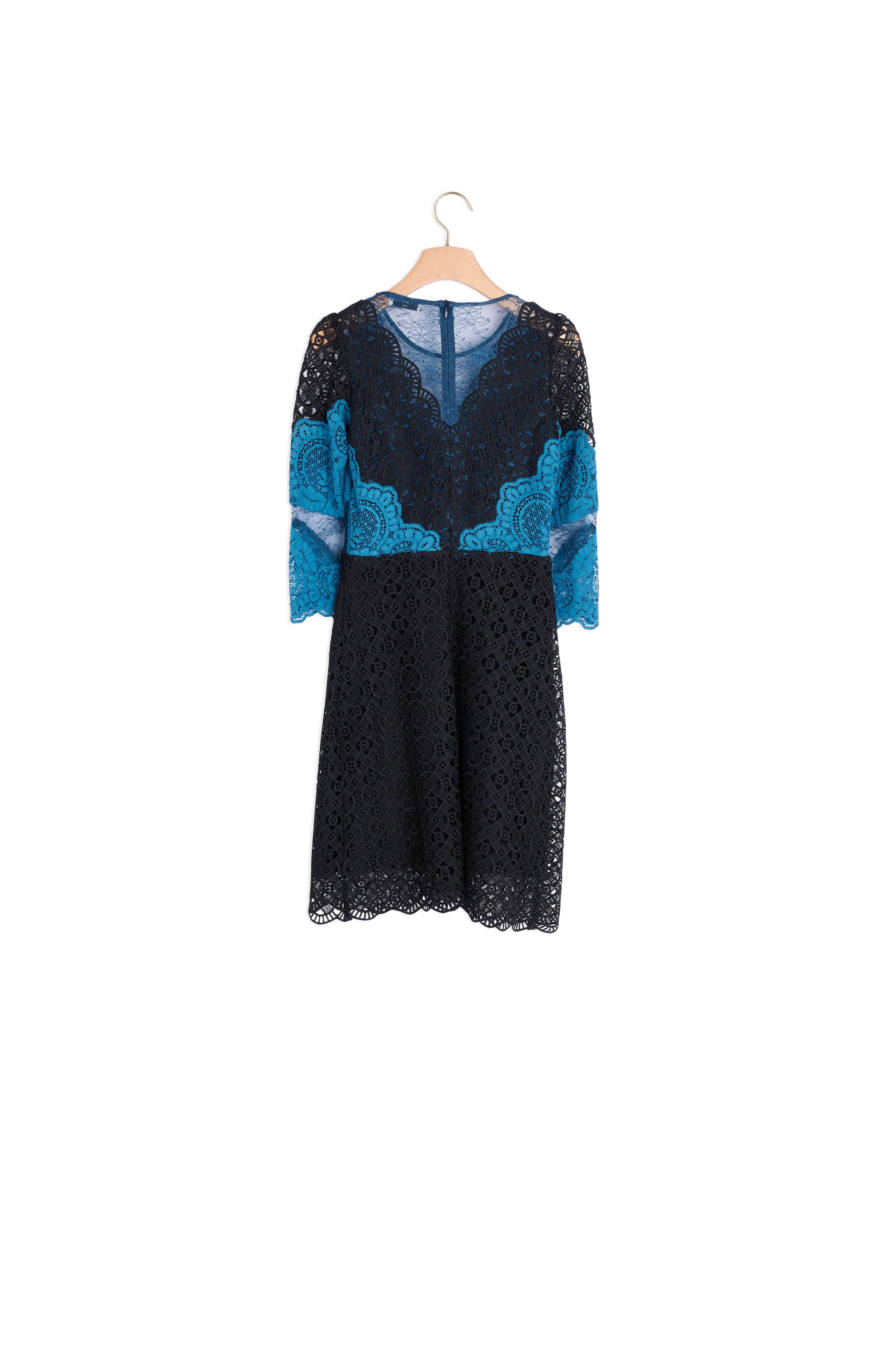 Robe courte en dentelle contrastée Sandro seconde main