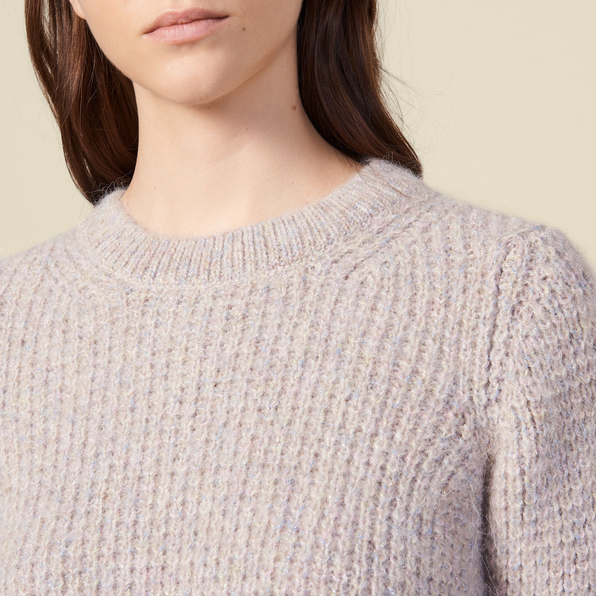 Pull col rond effet Maille perlée Sandro seconde main