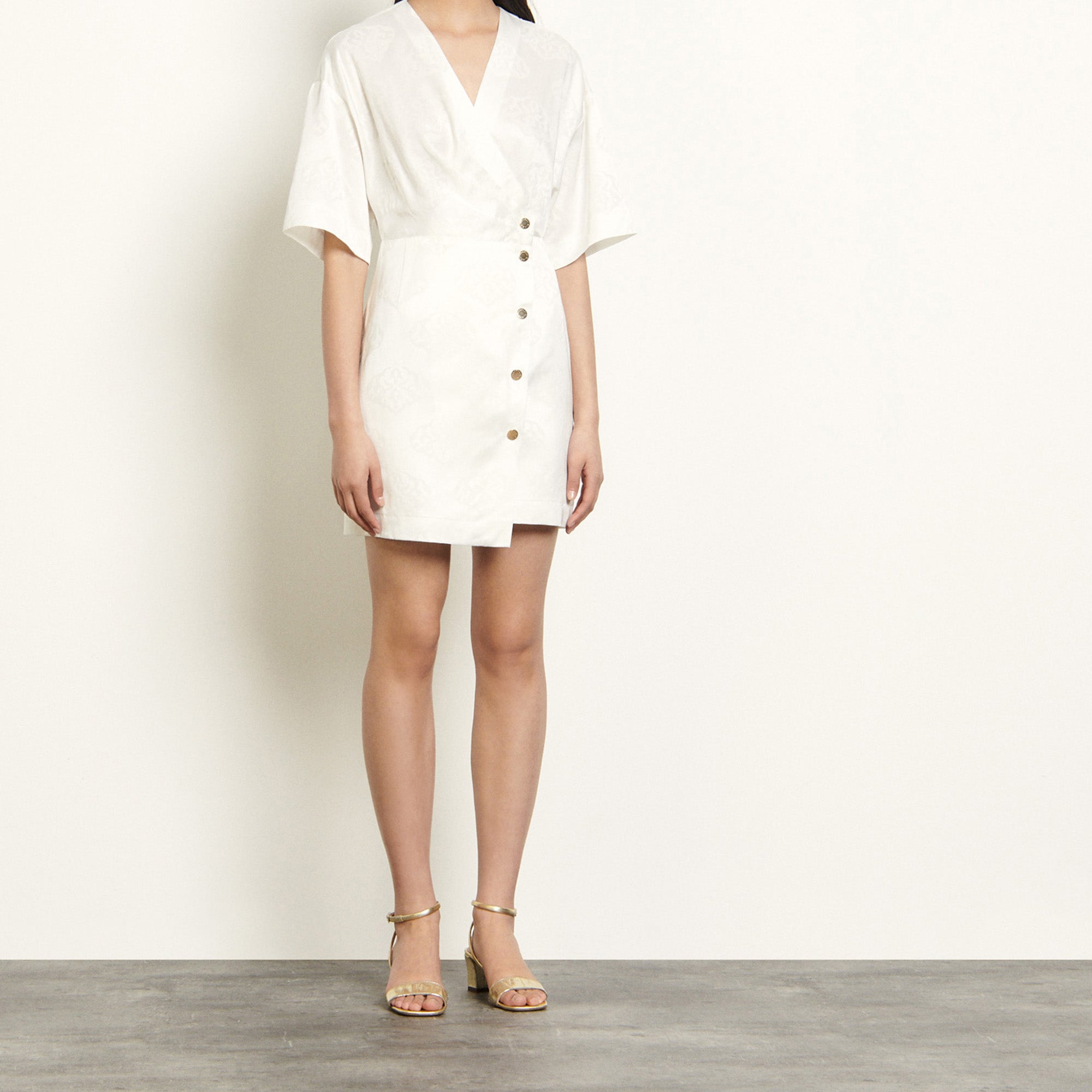 Robe portefeuille en jacquard Sandro seconde main