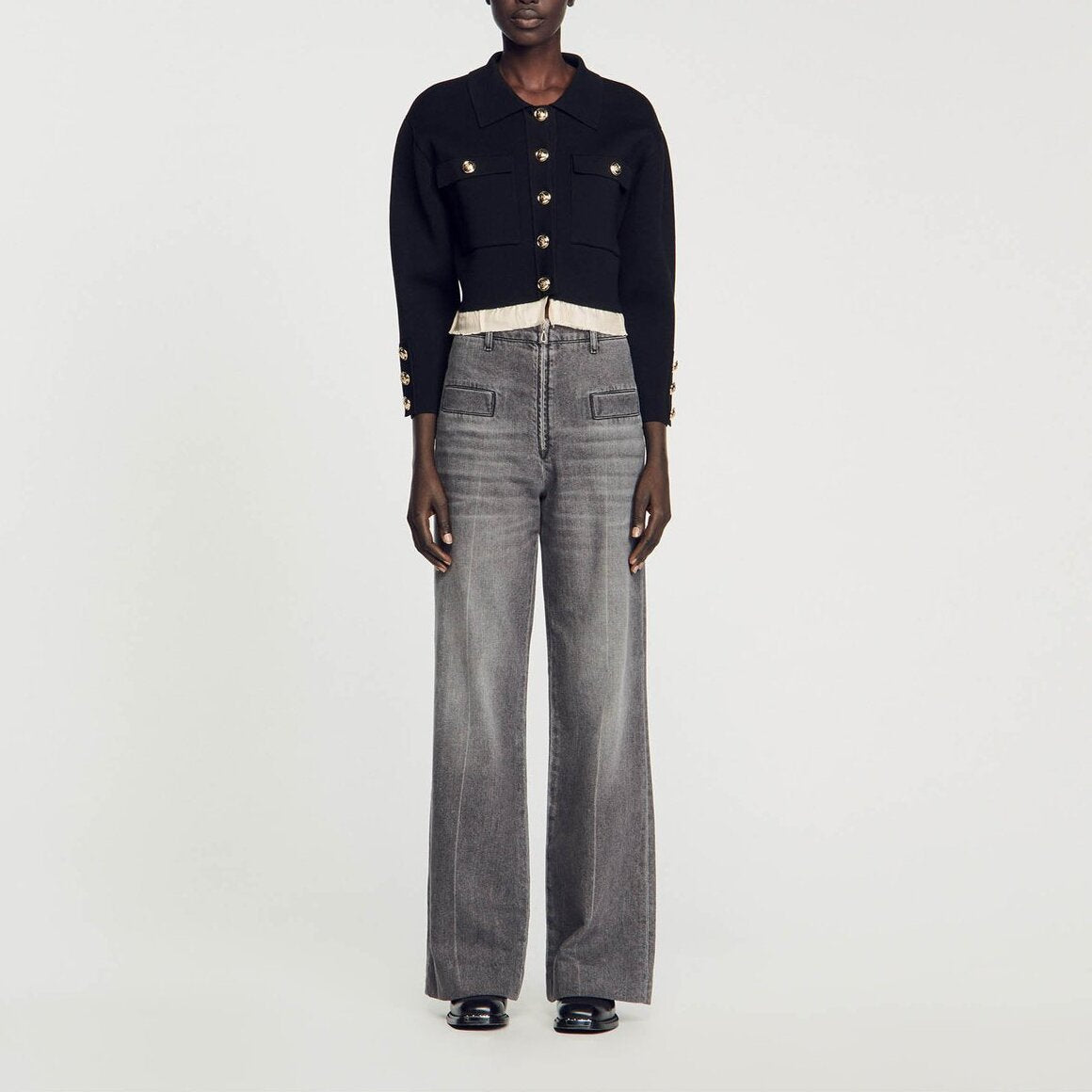 Cardigan à col Chemise Sandro seconde main