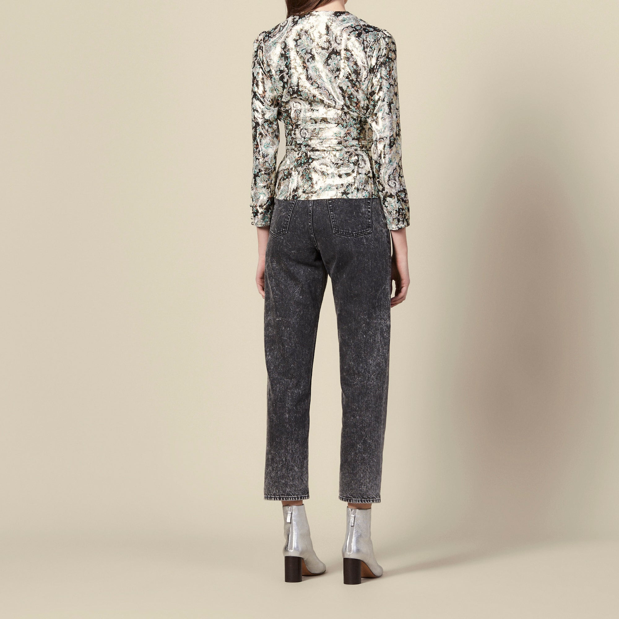 Top en jacquard lurex Sandro seconde main