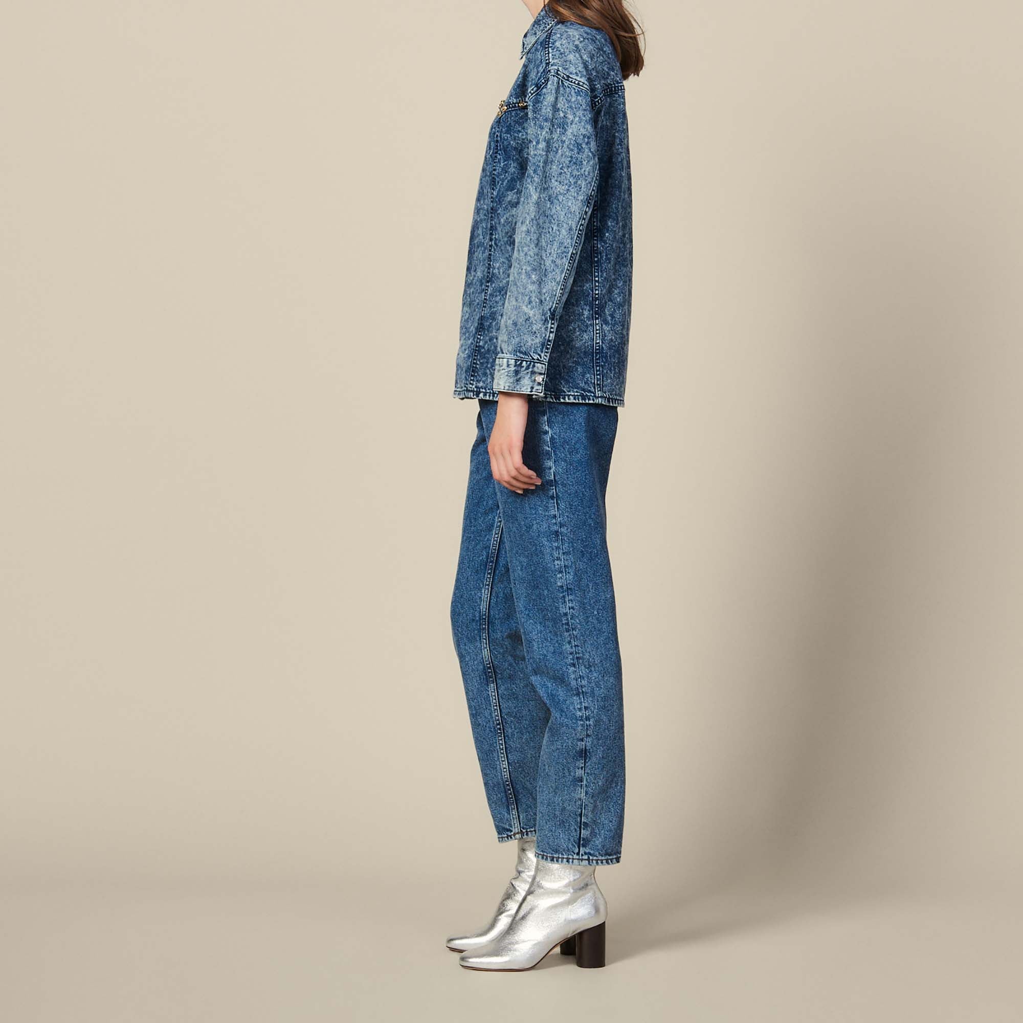 Chemise en jean ornée de studs Sandro seconde main