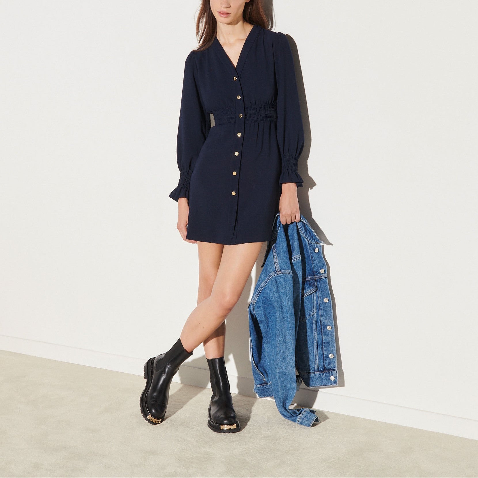 Robe à pressions et ceinture smockée Sandro seconde main