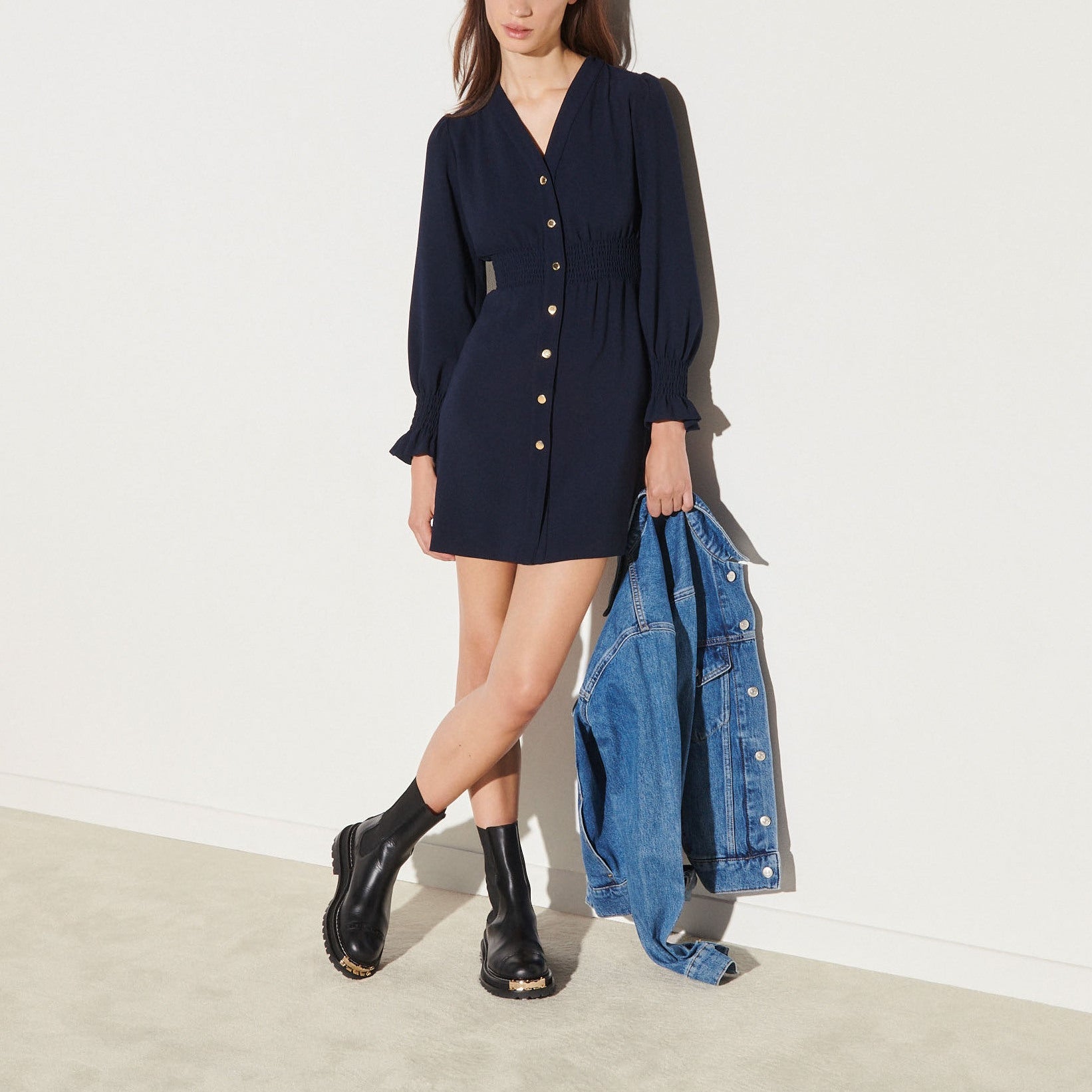 Robe à pressions et ceinture smockée Sandro seconde main