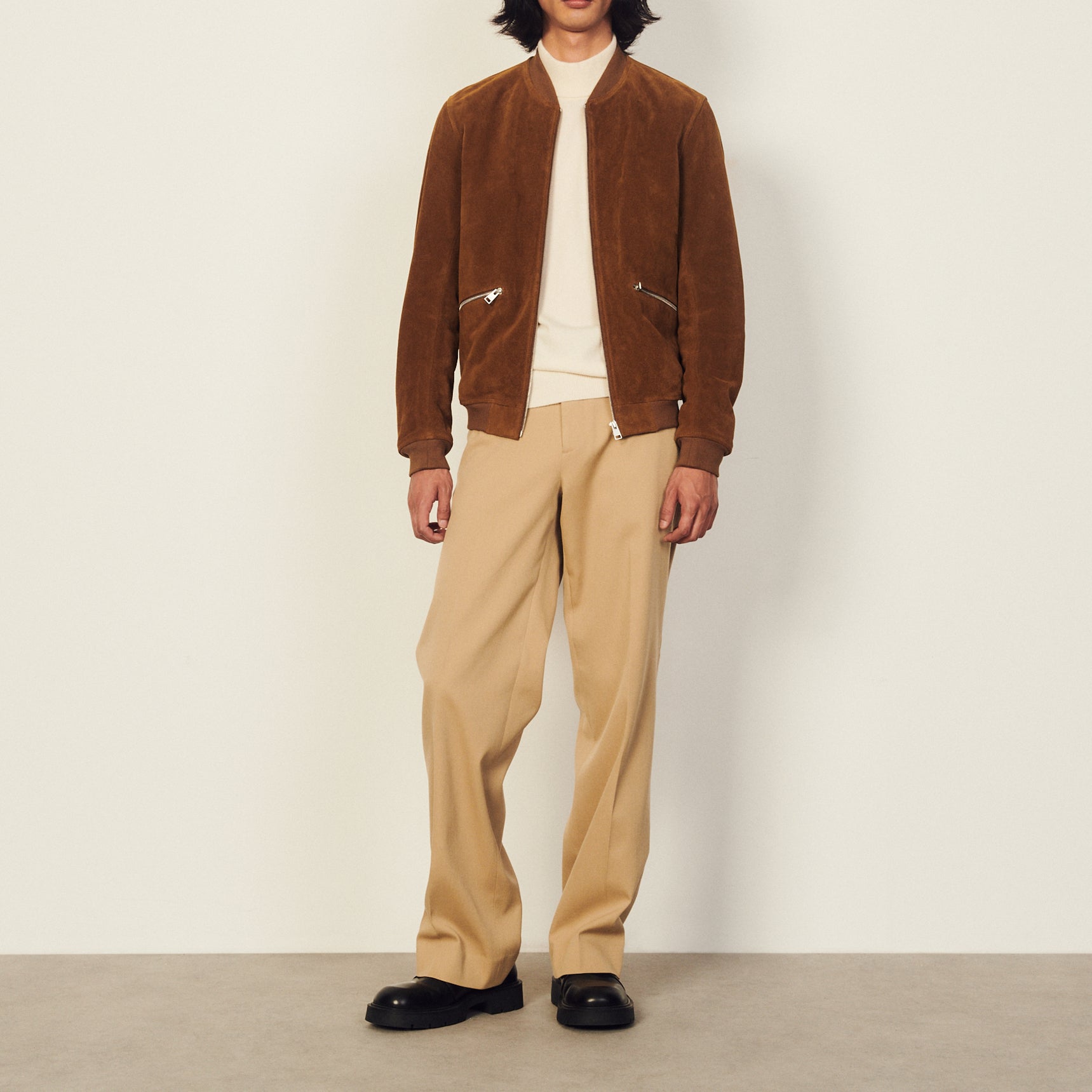 Blouson en cuir Sandro seconde main