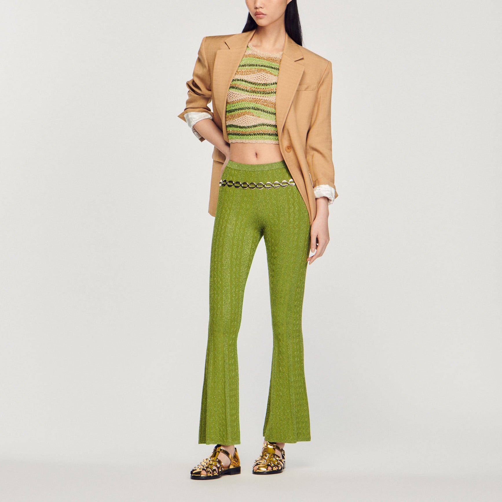 Pantalon en Maille métallisée Sandro seconde main