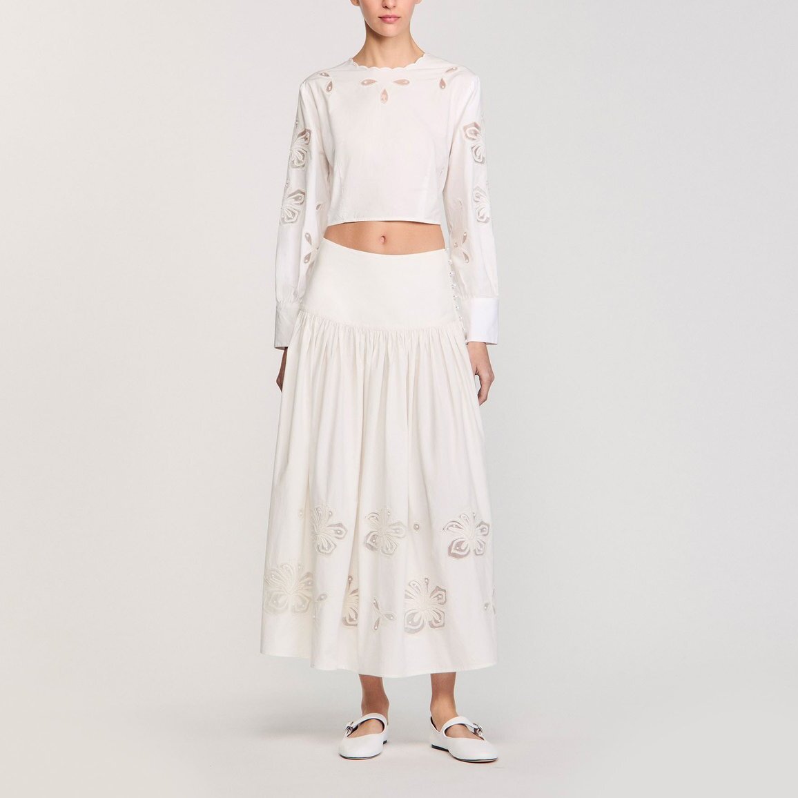 Jupe longue en popeline Sandro seconde main