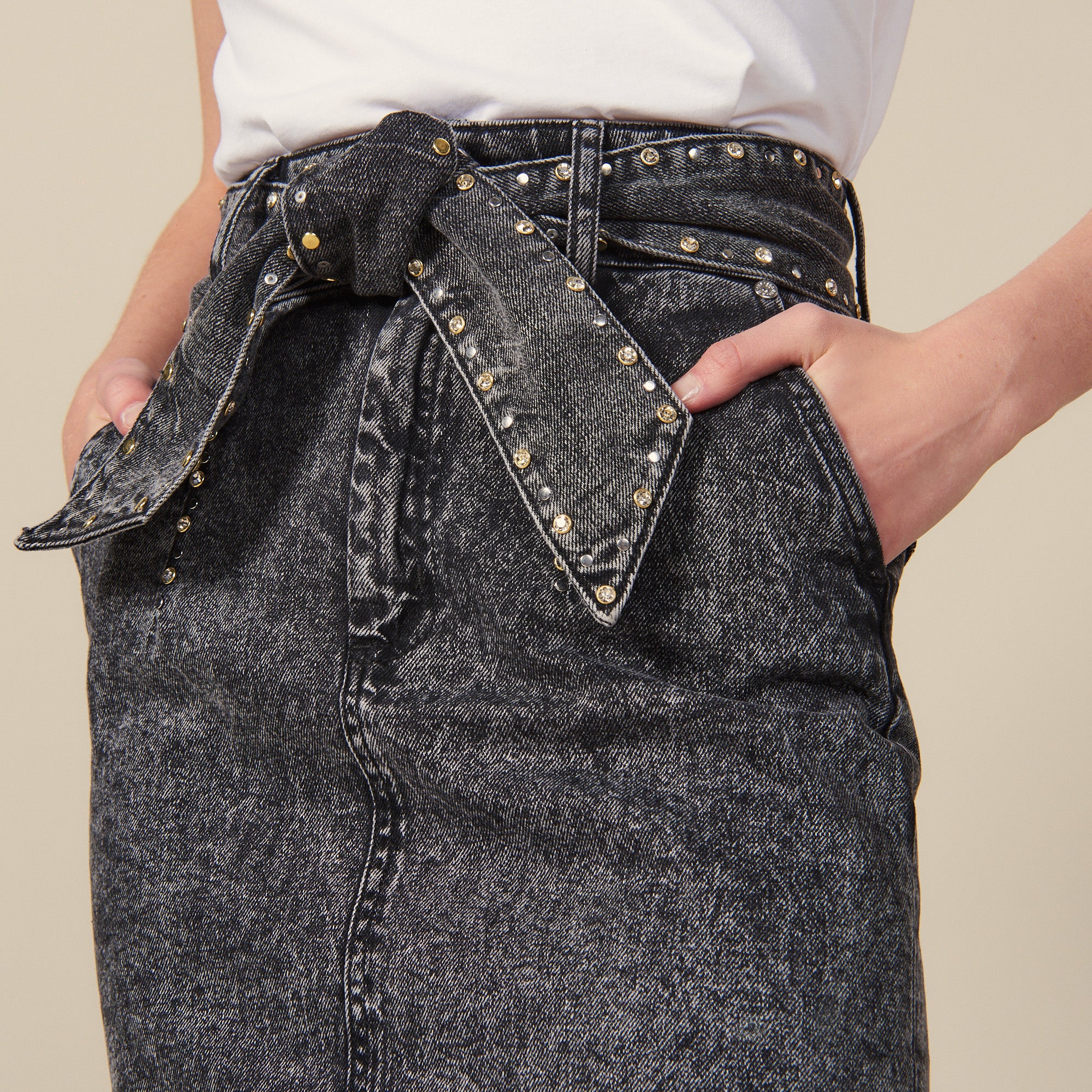 Jupe taille haute avec ceinture Sandro seconde main