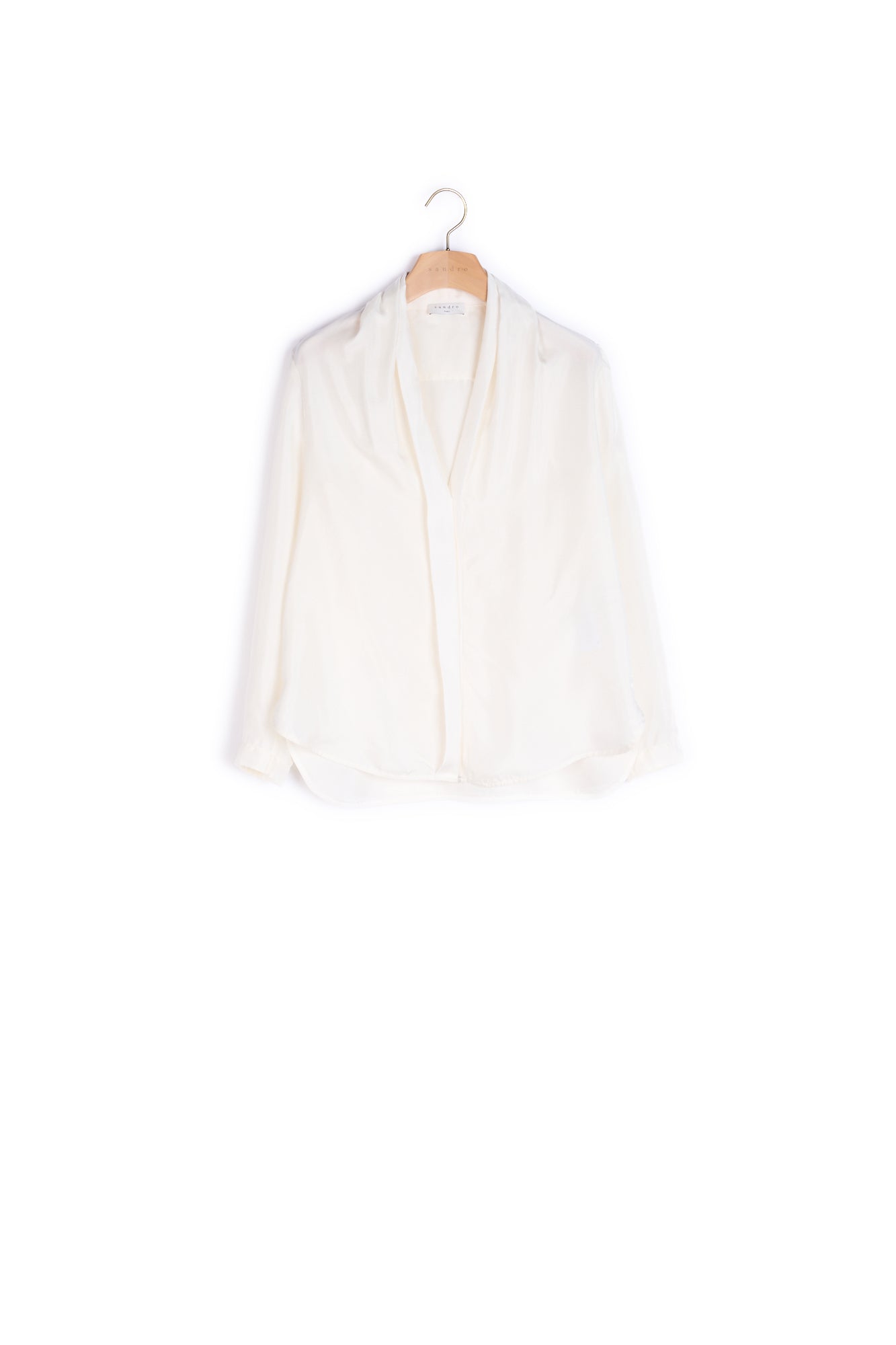 Chemise en soie à décolleté en V Sandro seconde main