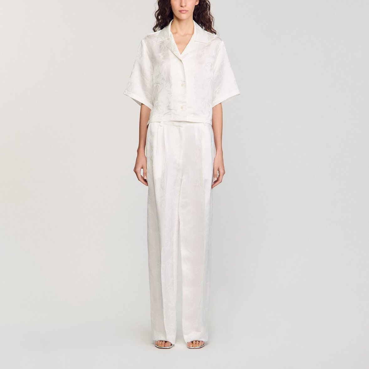 Chemise courte à jacquard à noeuds Sandro seconde main