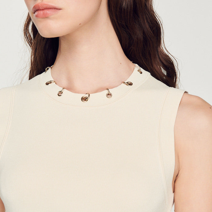 Pull court à œillets et anneaux Sandro seconde main