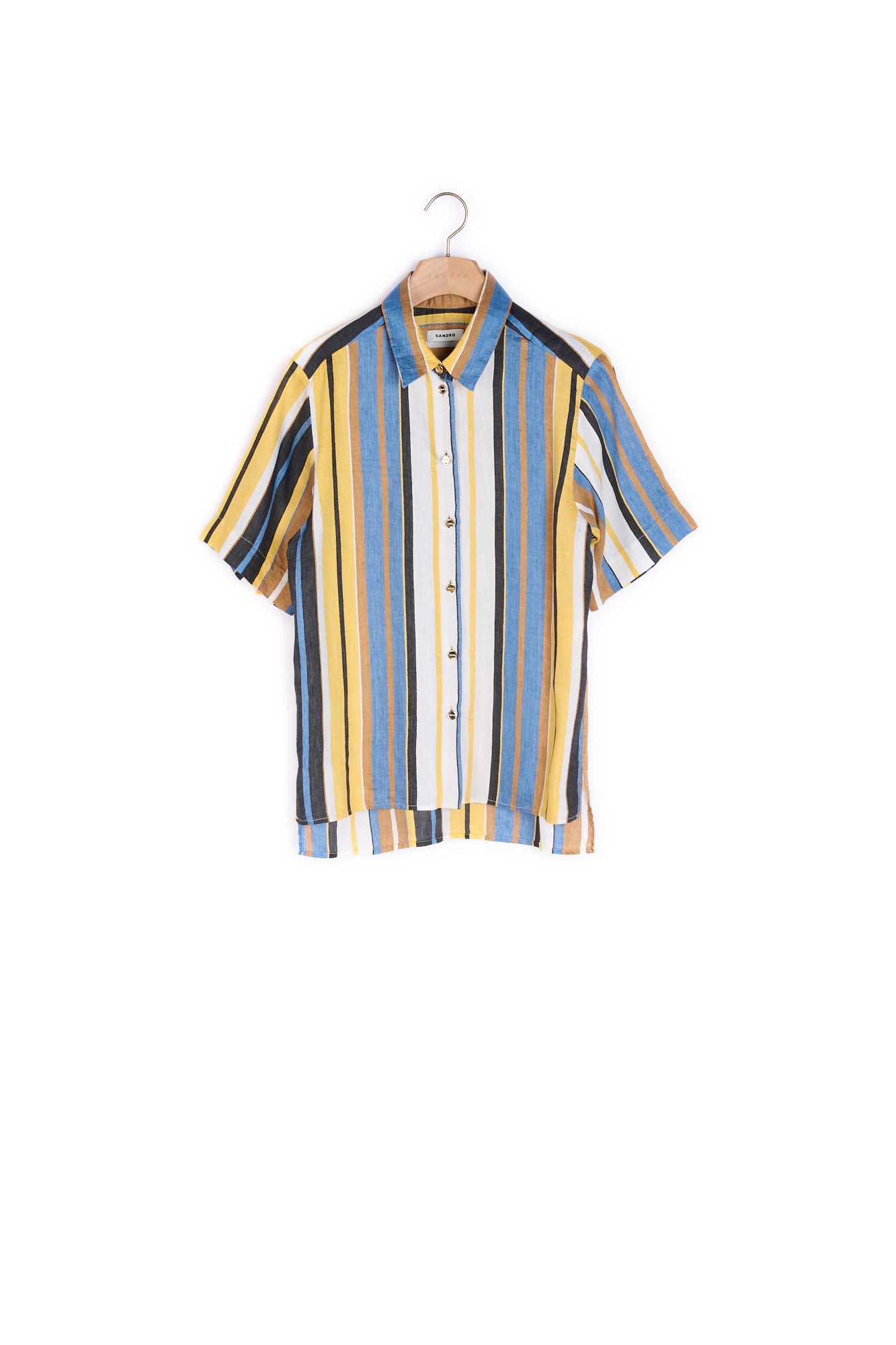 Chemise rayée en lin Sandro seconde main