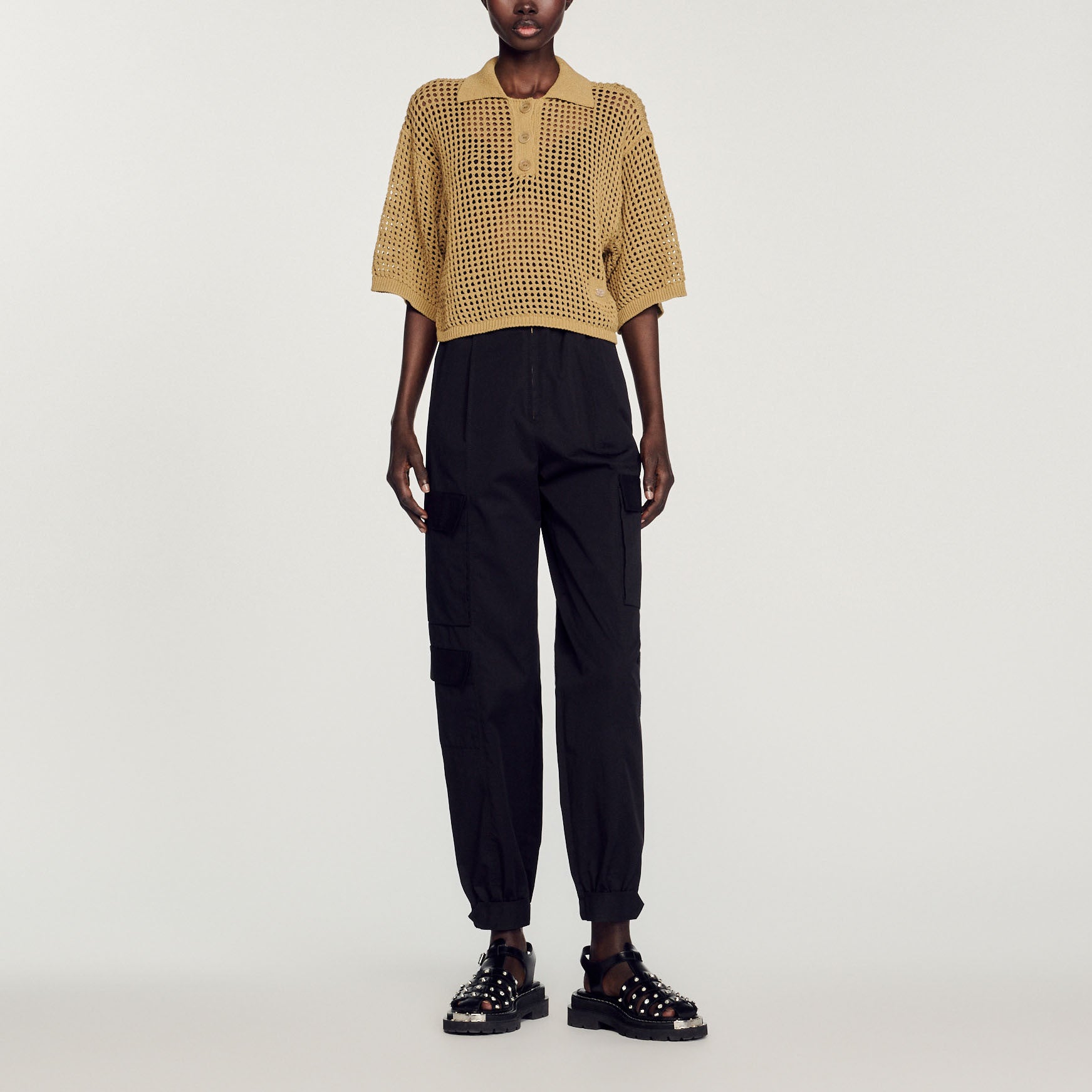 Pull court en Maille résille Sandro seconde main