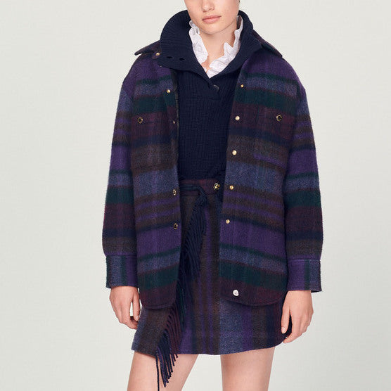 Manteau surChemise à carreaux Sandro seconde main