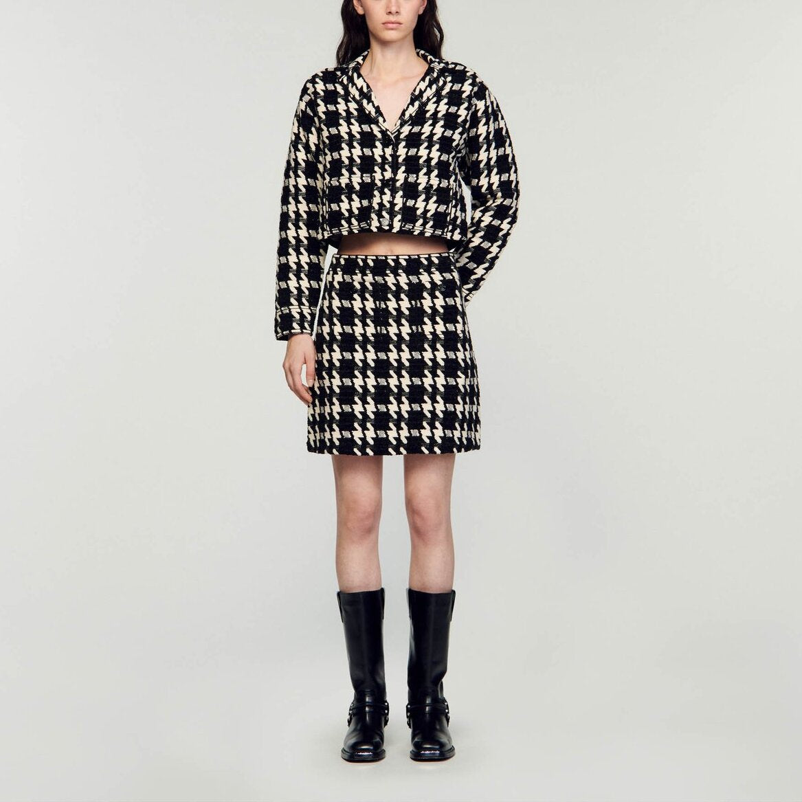 Jupe courte pied-de-poule Sandro seconde main