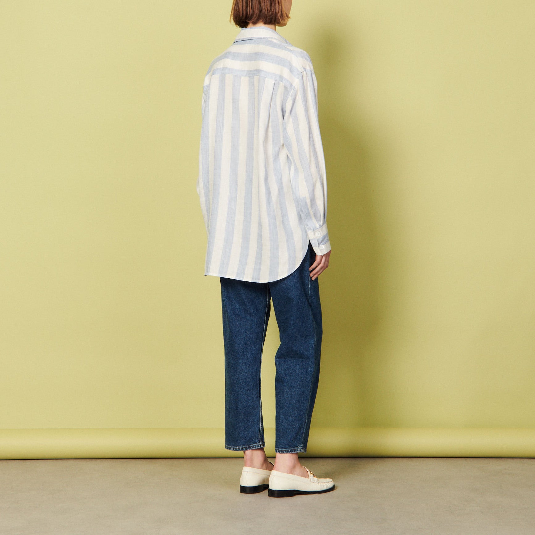 Chemise rayée en lin Sandro seconde main