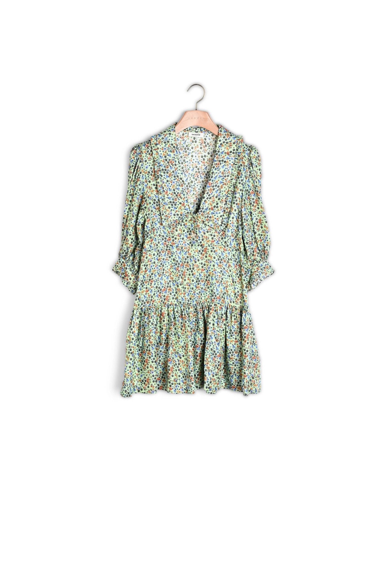 Robe courte fluide imprimé fleuri Sandro seconde main